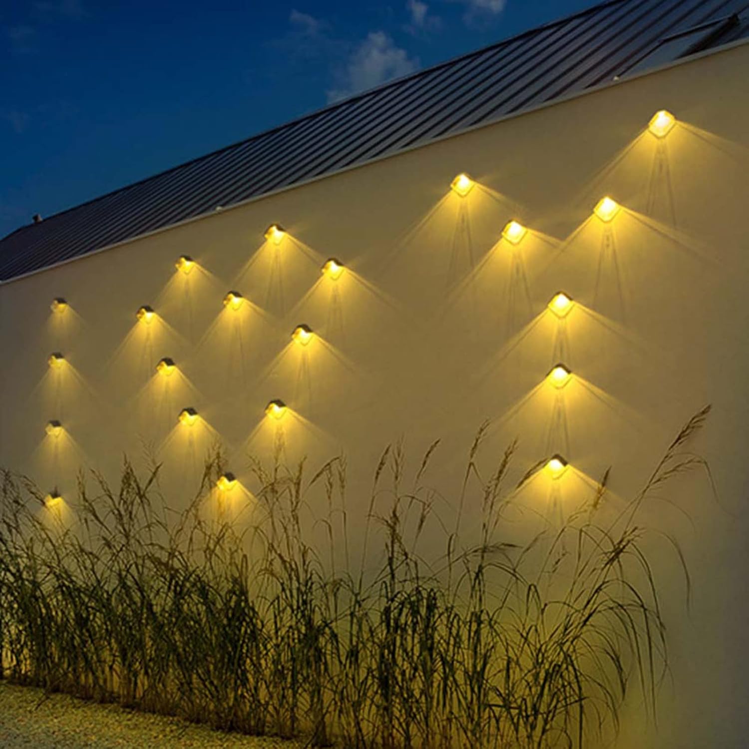 Solar Lights Outdoor, Solar Fence Lights, IP65 Waterproof Solar Step Lights, AUTO ON