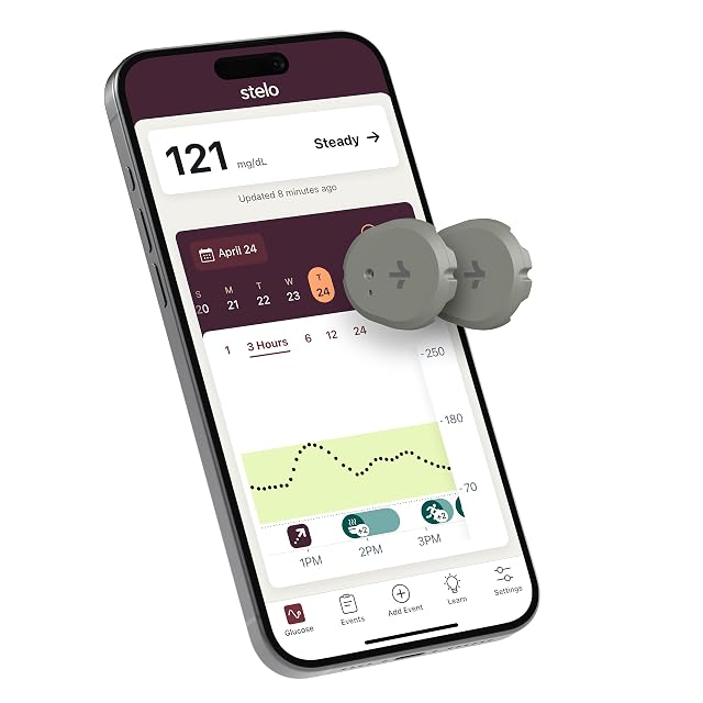 Stelo Glucose Biosensor App by Dexcom - A Leader in Continuous Glucose Monitoring CGM 24 7 Tracking Personalized
