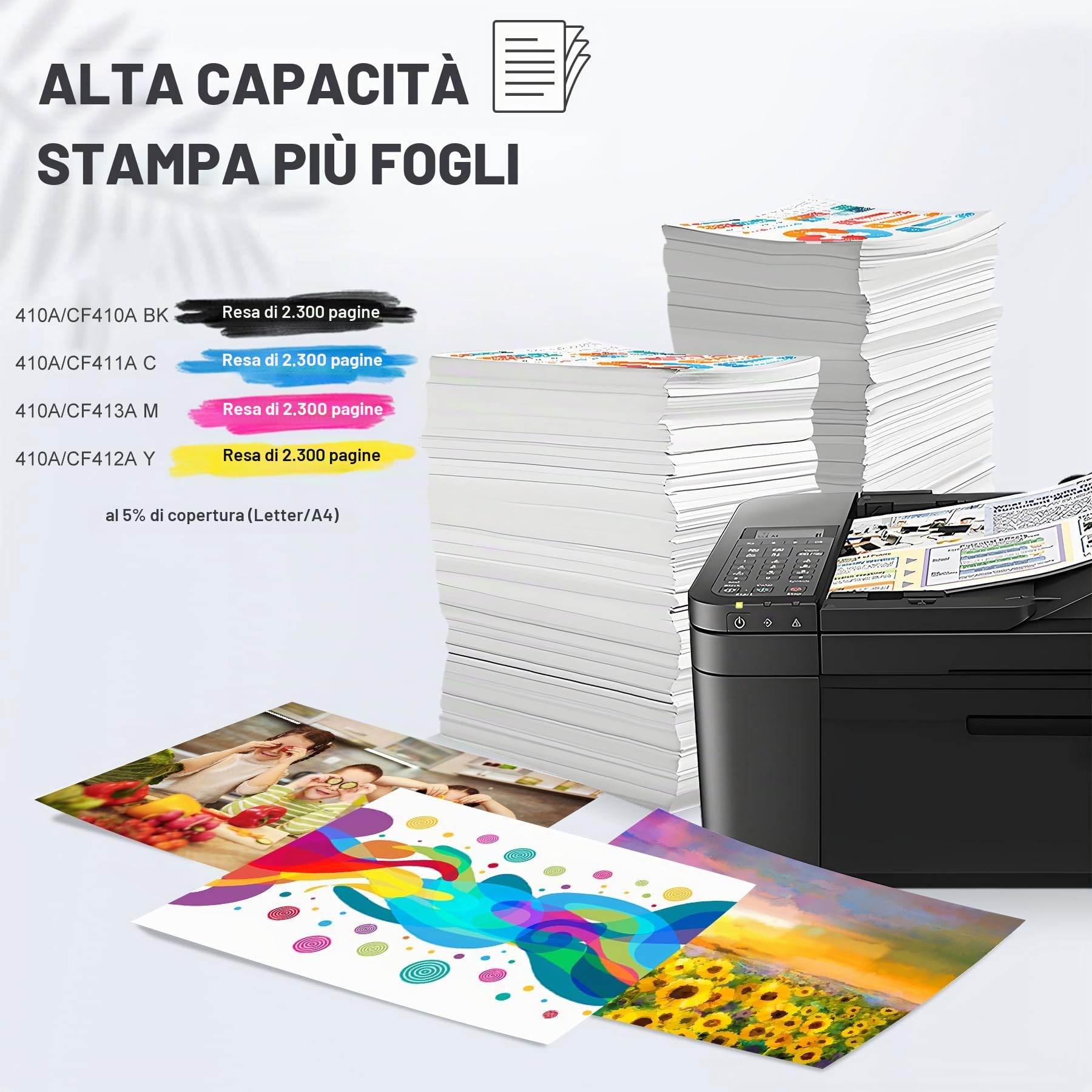 410A Toner compatibile per sostituire HP 410A 410X CF410X CF410A Color Laserjet Pro MFP M477fdw M477fdn M377dw M477fnw M452dn M452dw M452nw M452 M477 M377 (Nero Ciano Magenta Giallo, 4 unità)