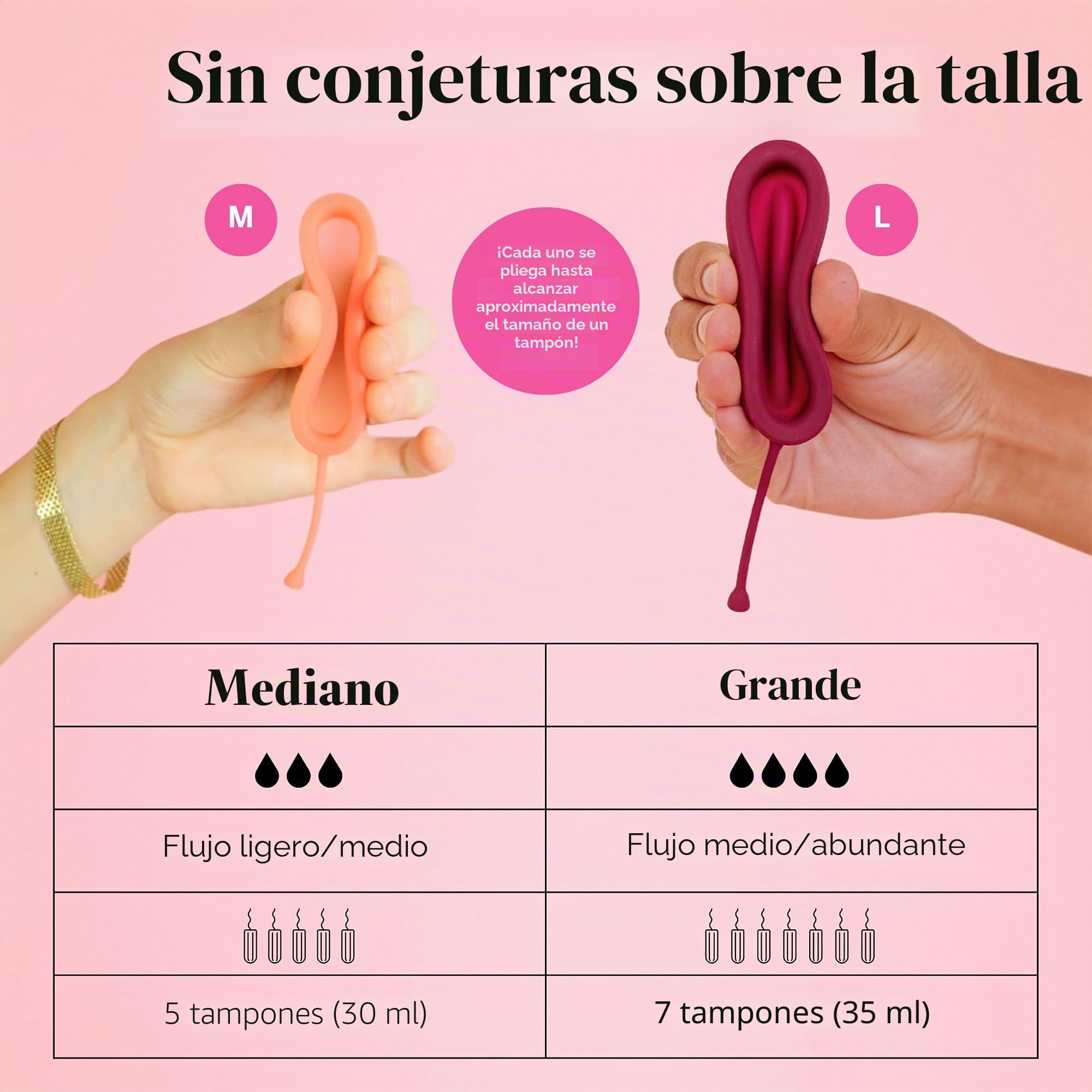 Paquete de 2 discos menstruales y aplicador, sin metales ni toxinas, 100% silicona de grado médico, disco de período reutilizable más suave, se inserta y se retira como un tampón, capacidad de 3 y 7