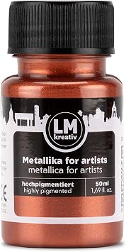 Metallic Acrylic Paint 1.69 fl oz - Copper - Premium Metallic Paint for Artists and Crafters. High Coverage, Lightfast & Durable. Ideal for Canvas, Wood, Ceramic & More