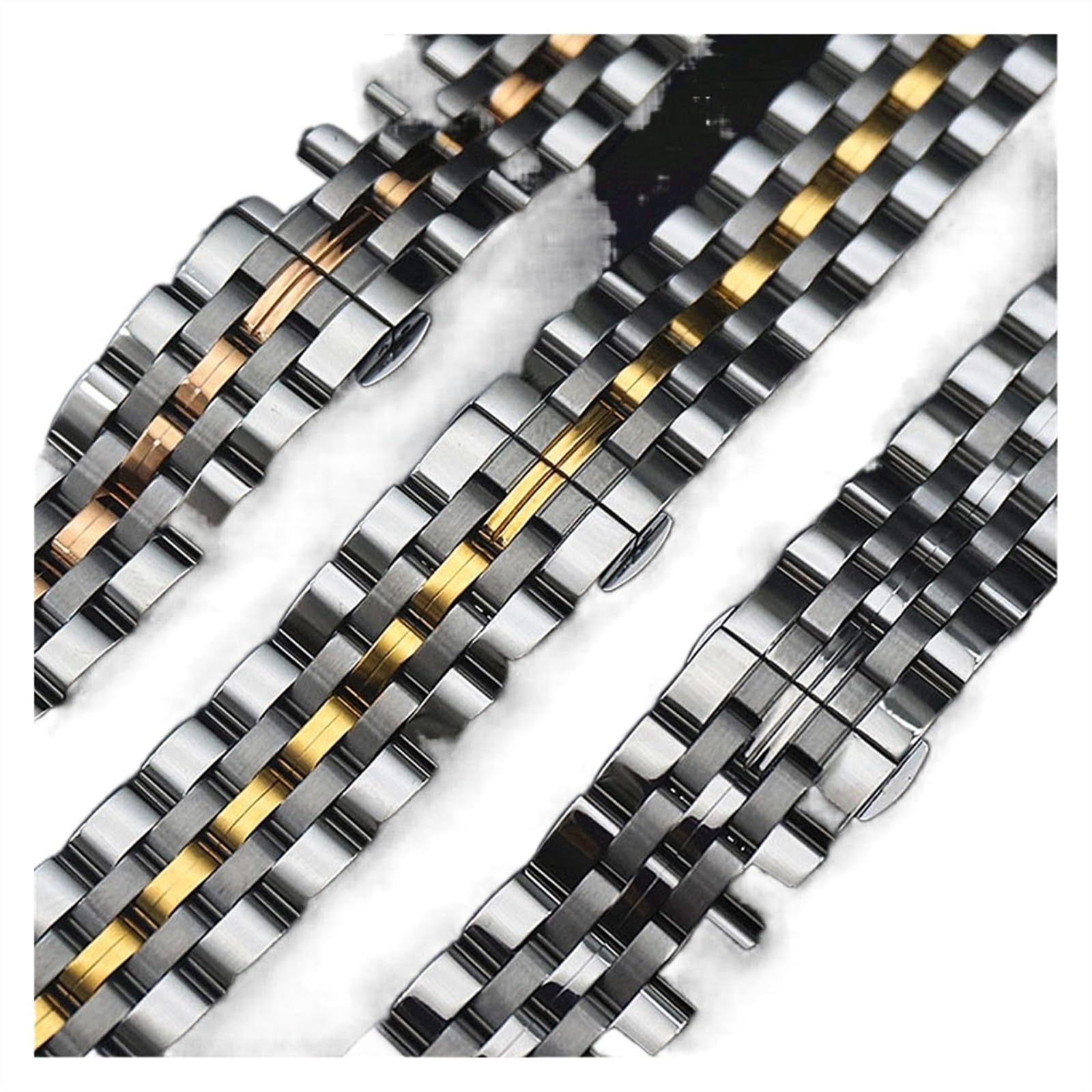 SiChouwz Cinturino in acciaio inox 14mm 16mm 18mm 19mm 20mm 21mm Butterfly fibbia da uomo donna ricambio braccialetto orologio accessori