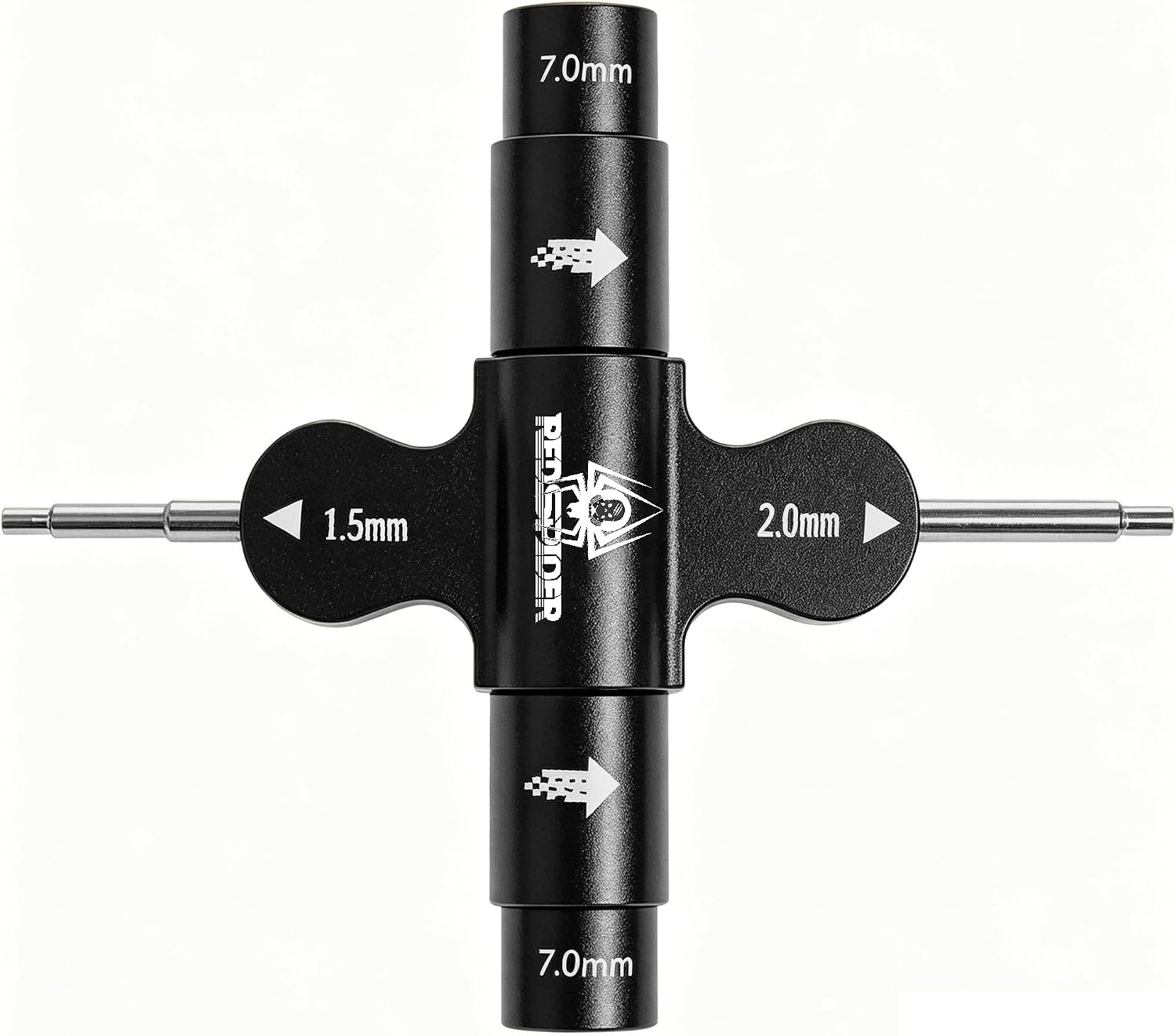 4-in-1 RC Tool, 1.5mm 2.0mm Hex Driver & 7.0mm Wrench, Multifunctional RC Car Maintenance Tool for 1/8 1/10 RC Crawler & Off-Road Trucks (Black)