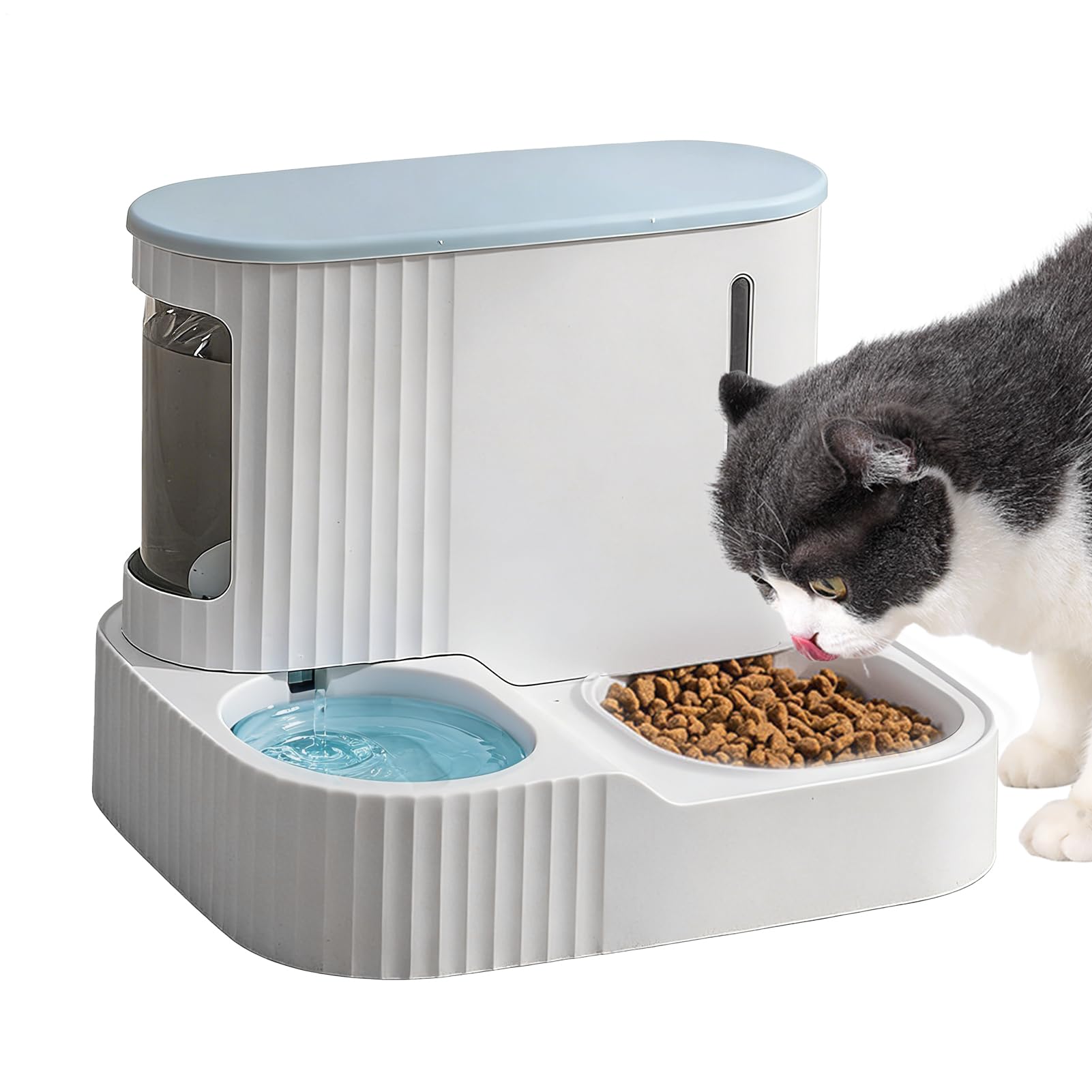 Dispensador de Comida y Agua para Gatos | Bebedero 2 en 1 para Cachorros,Dispensador Automático de Comida para Gatos Desmontable de 3L - Uso con Y Cachorros En El Hogar Interior Y Vacaciones