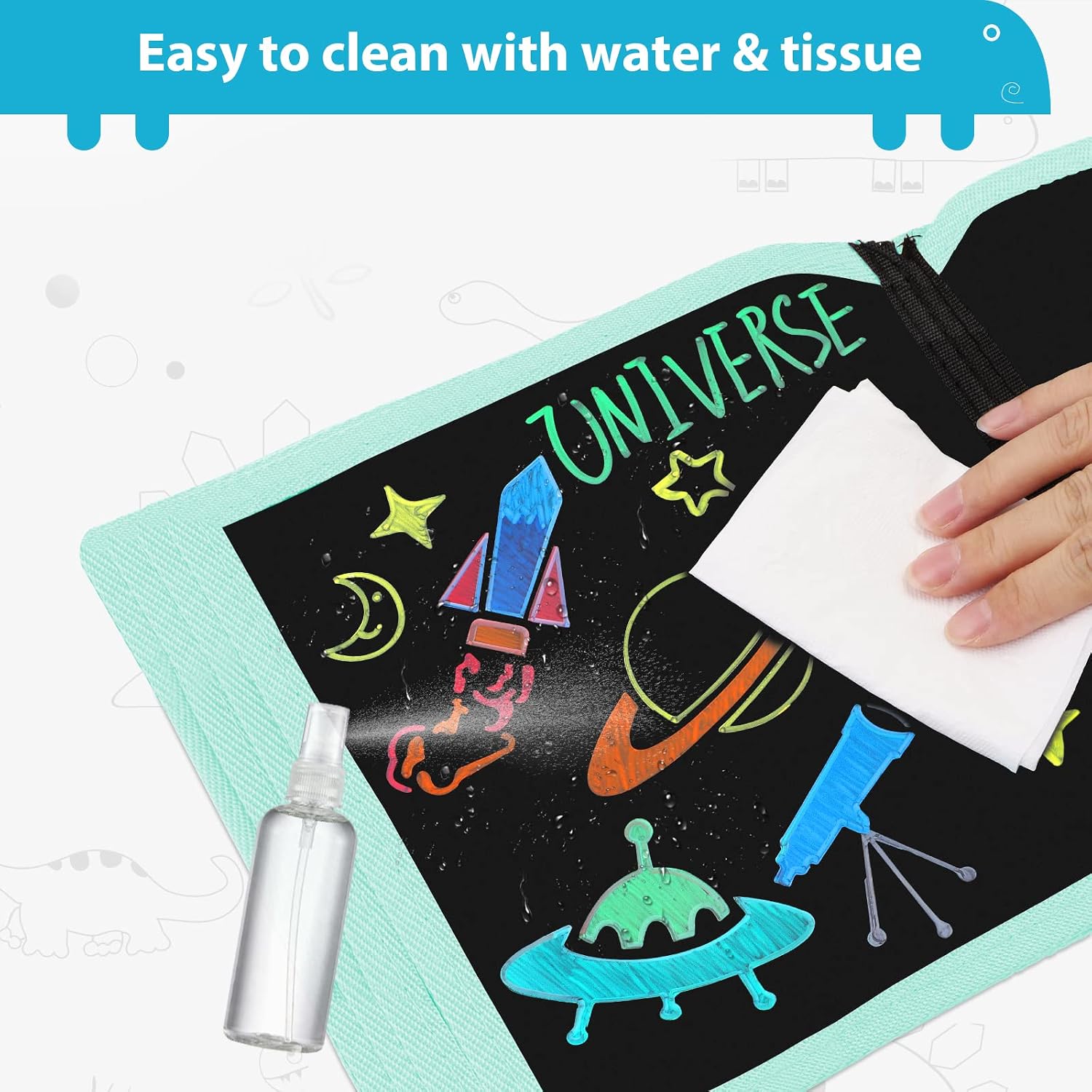 Childrens Portable Drawing Book Blackboard Album Early Education Gift