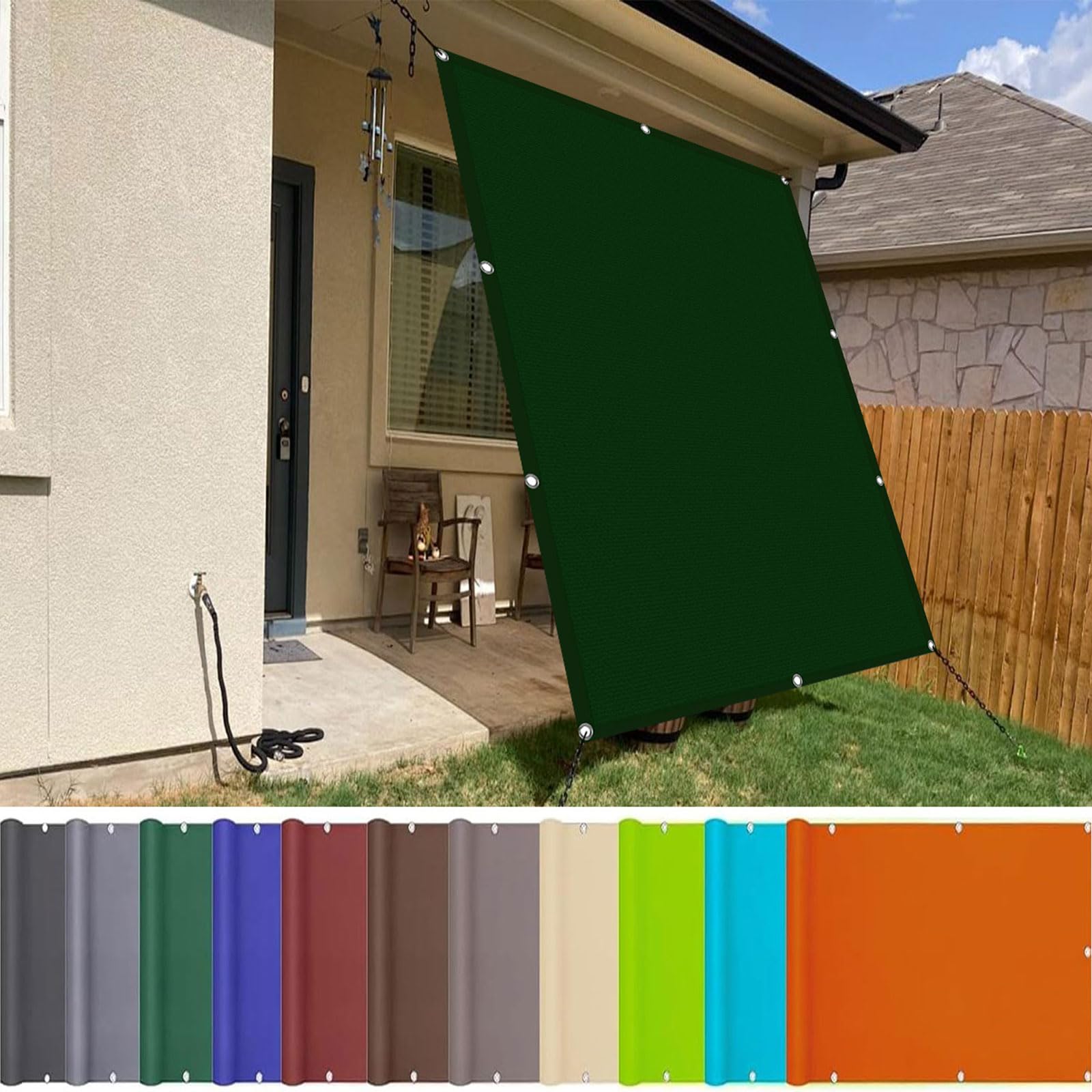 Voile d'ombrage rectangulaire 200x320 bâche extérieure jardin patio verte