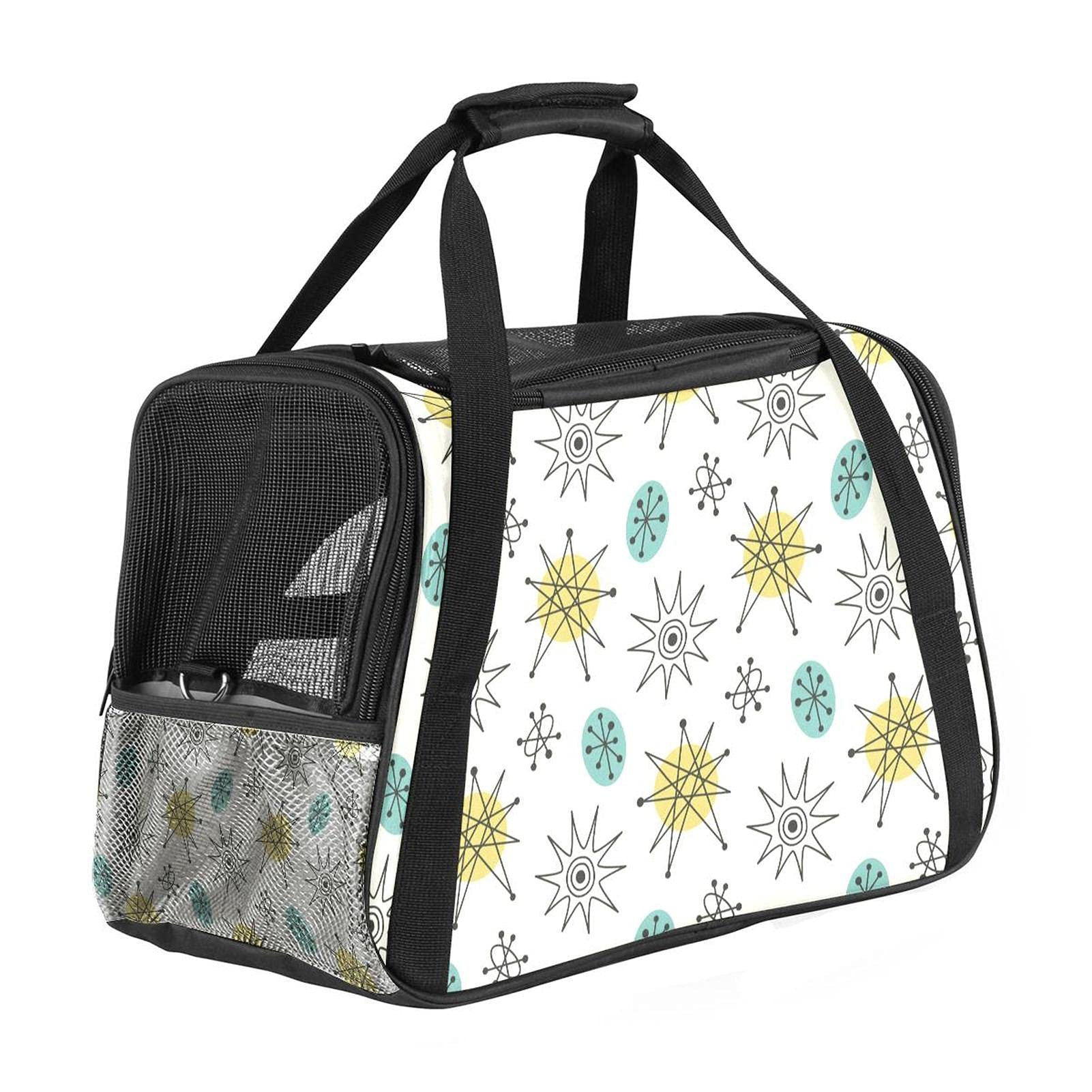 Sac de transport pour chat vintage sécurisé avec double fermeture éclair pour voyage et extérieur