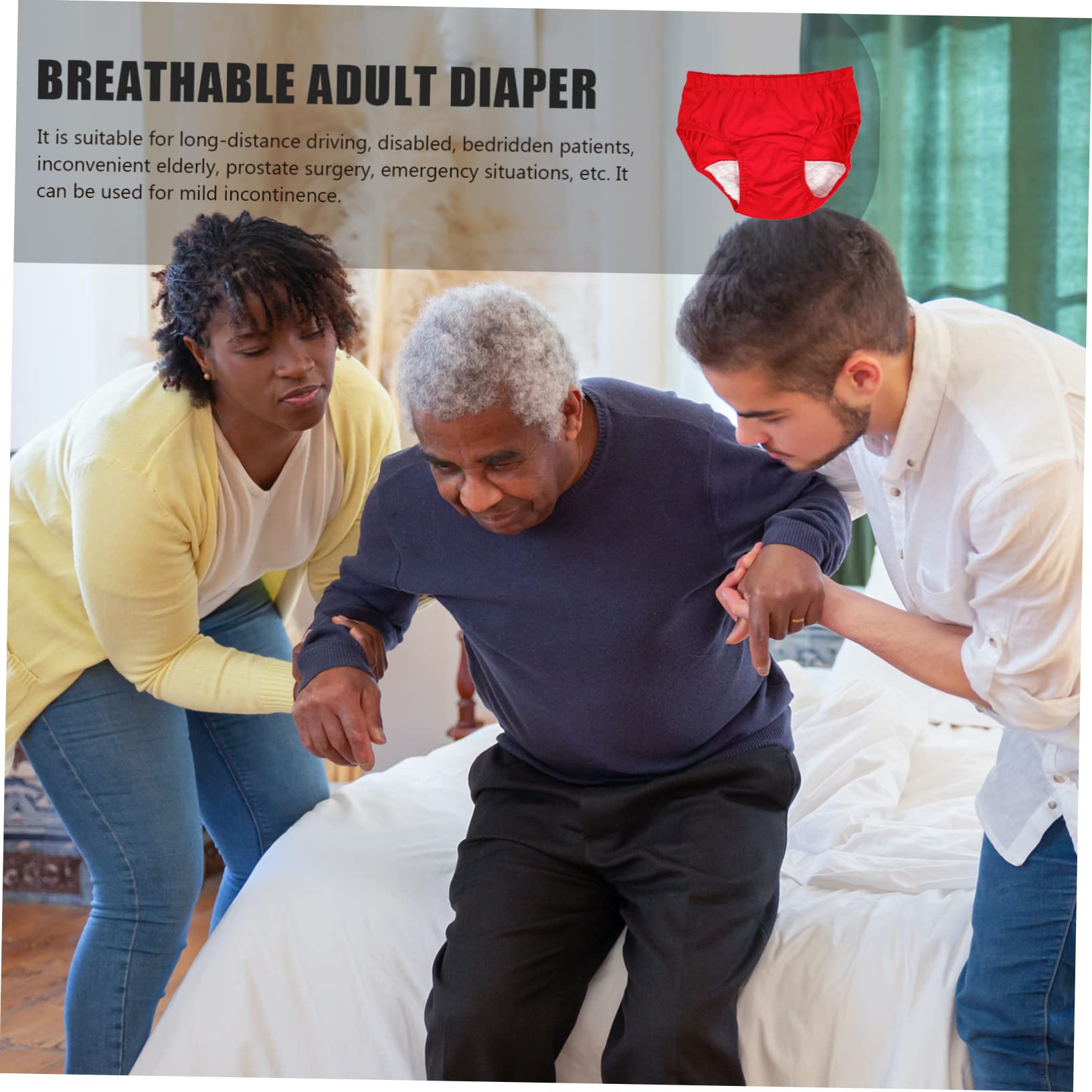 KOMBIUDA 2piezas De Para Adultos Bragas Protectoras Impermeables y Transpirables Diseño Cómodo Para Mediana Para Ancianos y Movilidad Reducida