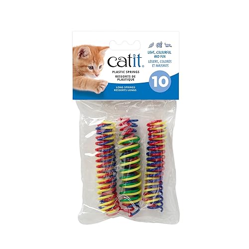 Catit Cat Toys Playground Plastic Springs, Multi Colors, 10 Count (Pack of 1), Cat Toys for Indoor Cats, Cat Springs, Cat Spring Toy, Jouet Chat, Jouets Pour Chat, Cats Toys