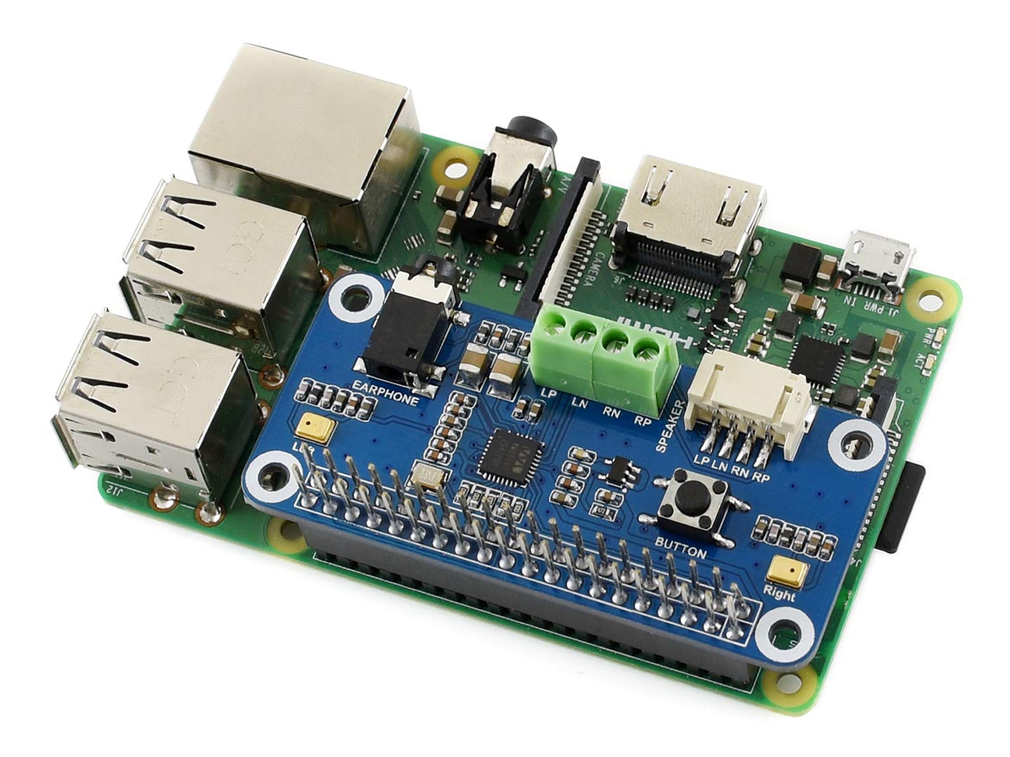 Waveshare WM8960 Hi-Fi Sound Card HAT Stereo CODEC Playing and ...