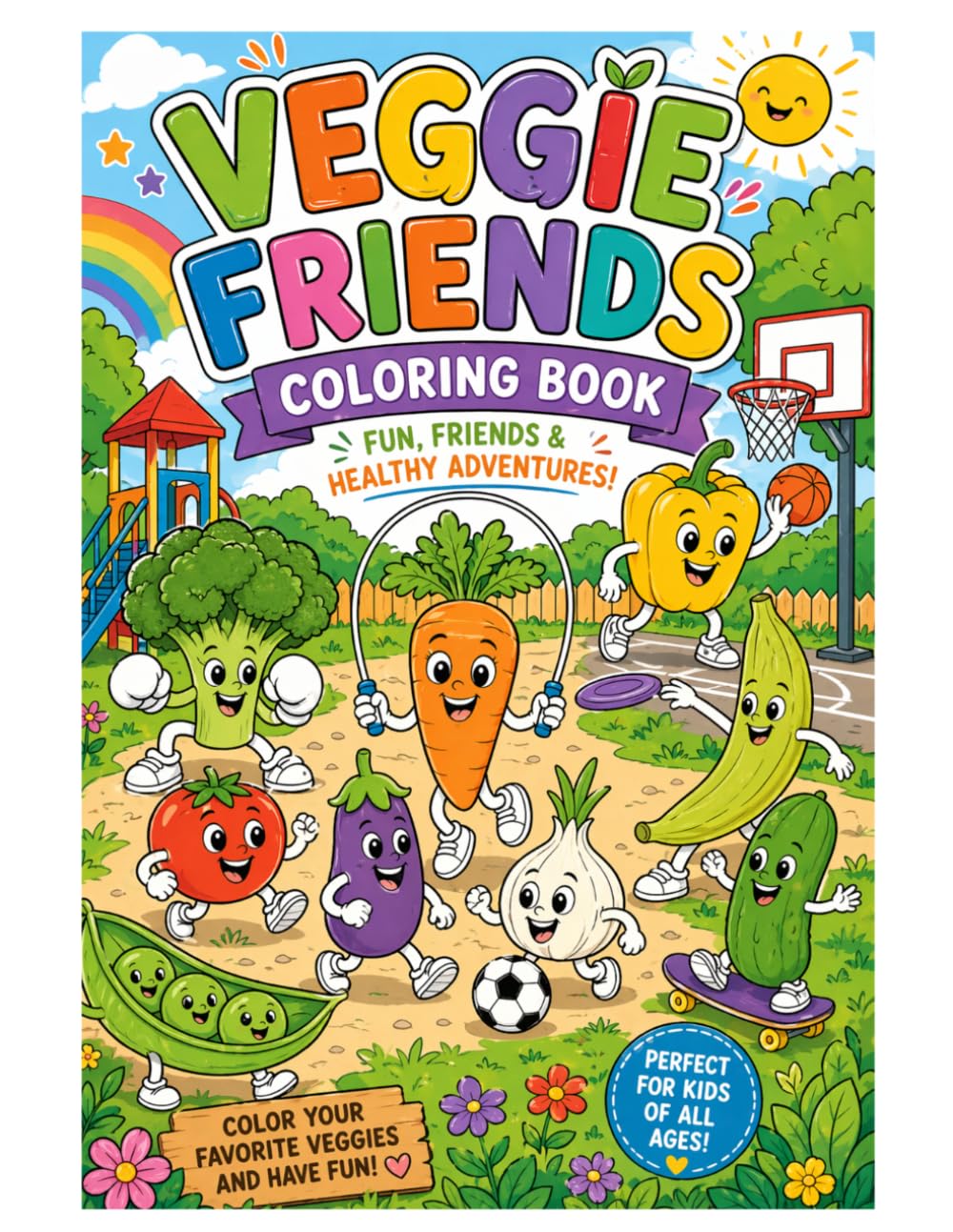 Veggie friends Coloring Book: Fun,Friends & Healthy Adventures
