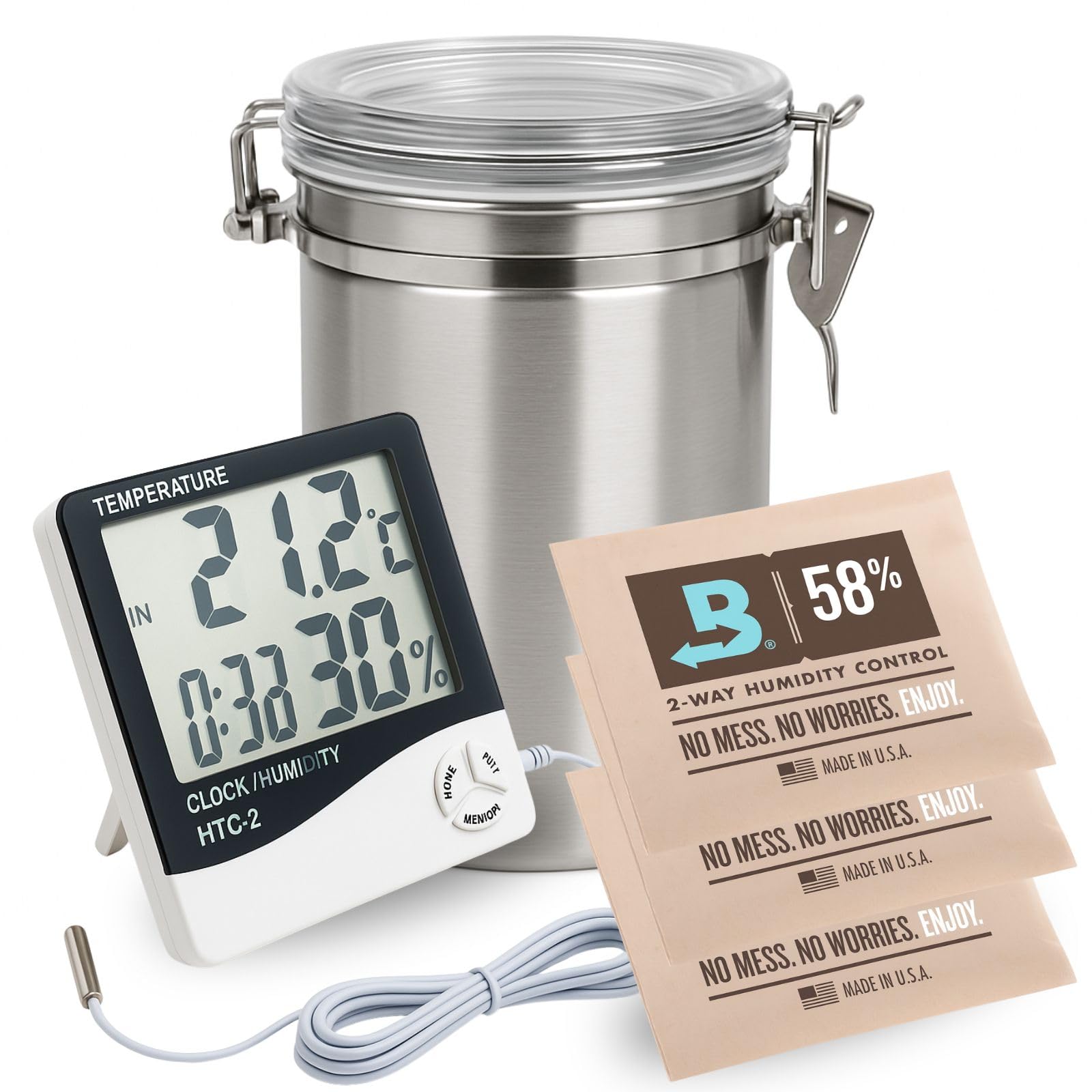Weedness Fermentier-Set Grow Profi Hygro Pack Einmachglas - Kräuter Trocknen Ernte Anbau Indoor Outdoor Erntehelfer