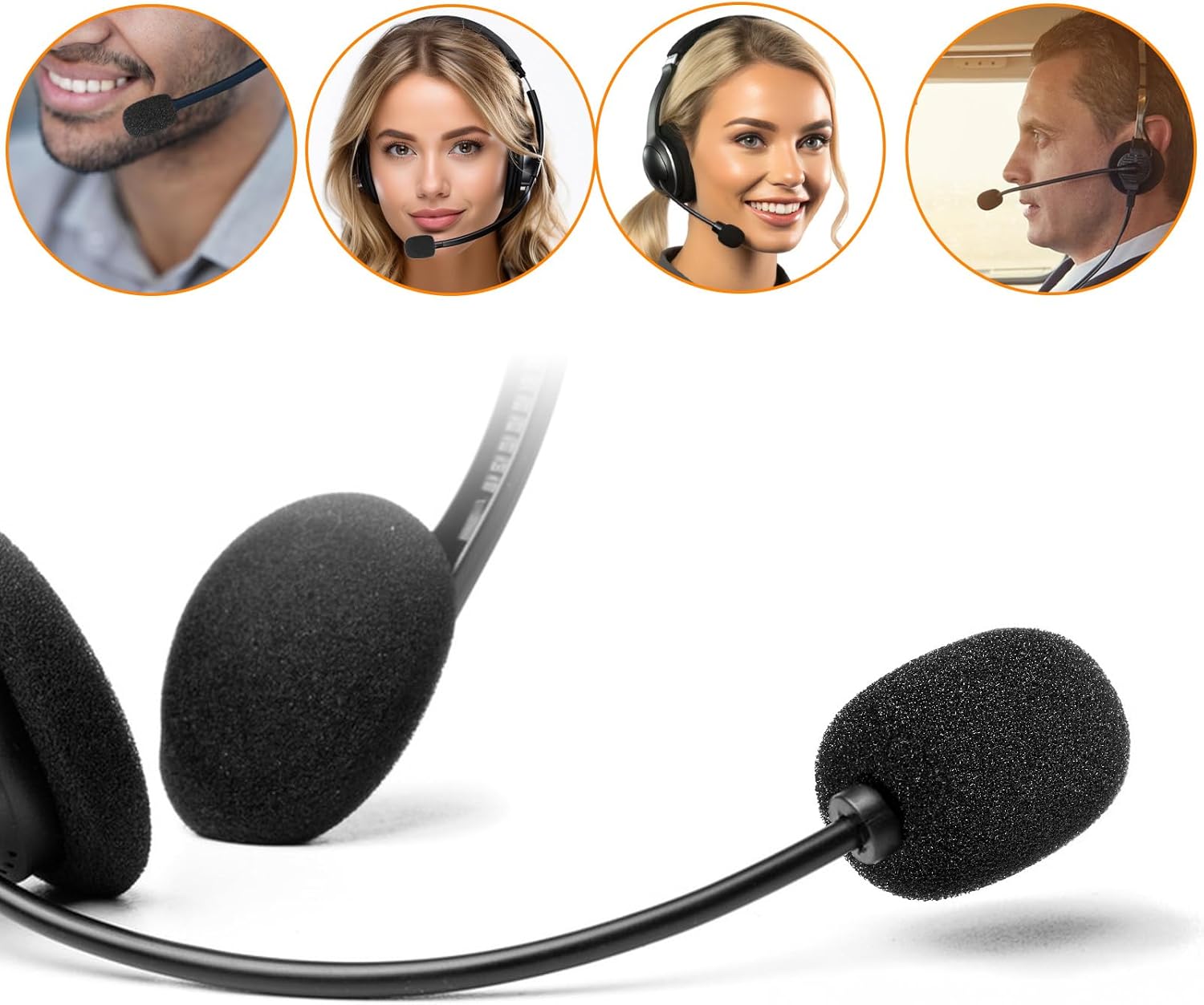 20 Pcs Microphone Covers Foam High Density Headset Mic Foam Cover High Density Lapel Headset Microphone Windscreen - Image 3