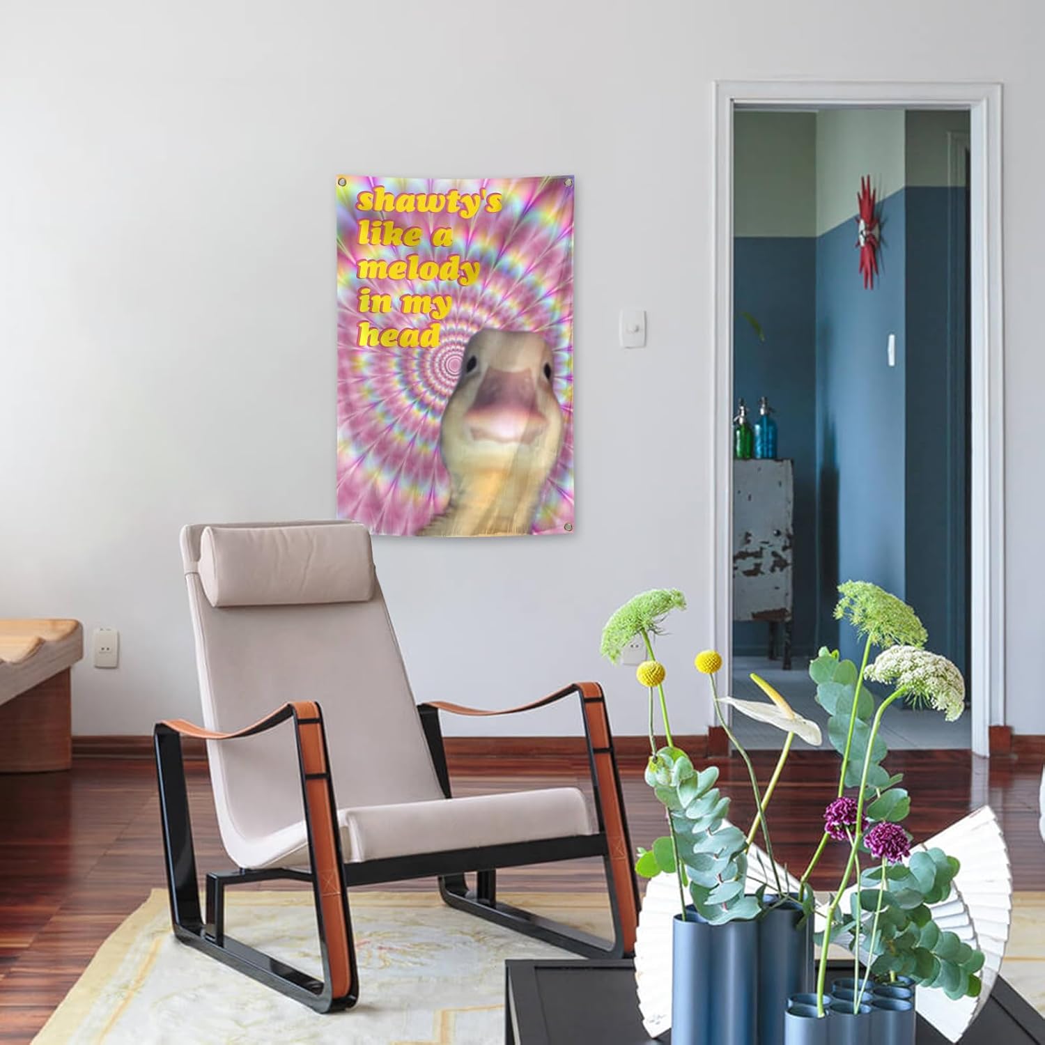 Duck Flag Shawty's Like A Melody In My Head Funny Flags 2x3Ft with Brass Grommets Meme Banner for College Dorm Room Man Cave Parties Decoration - Image 6