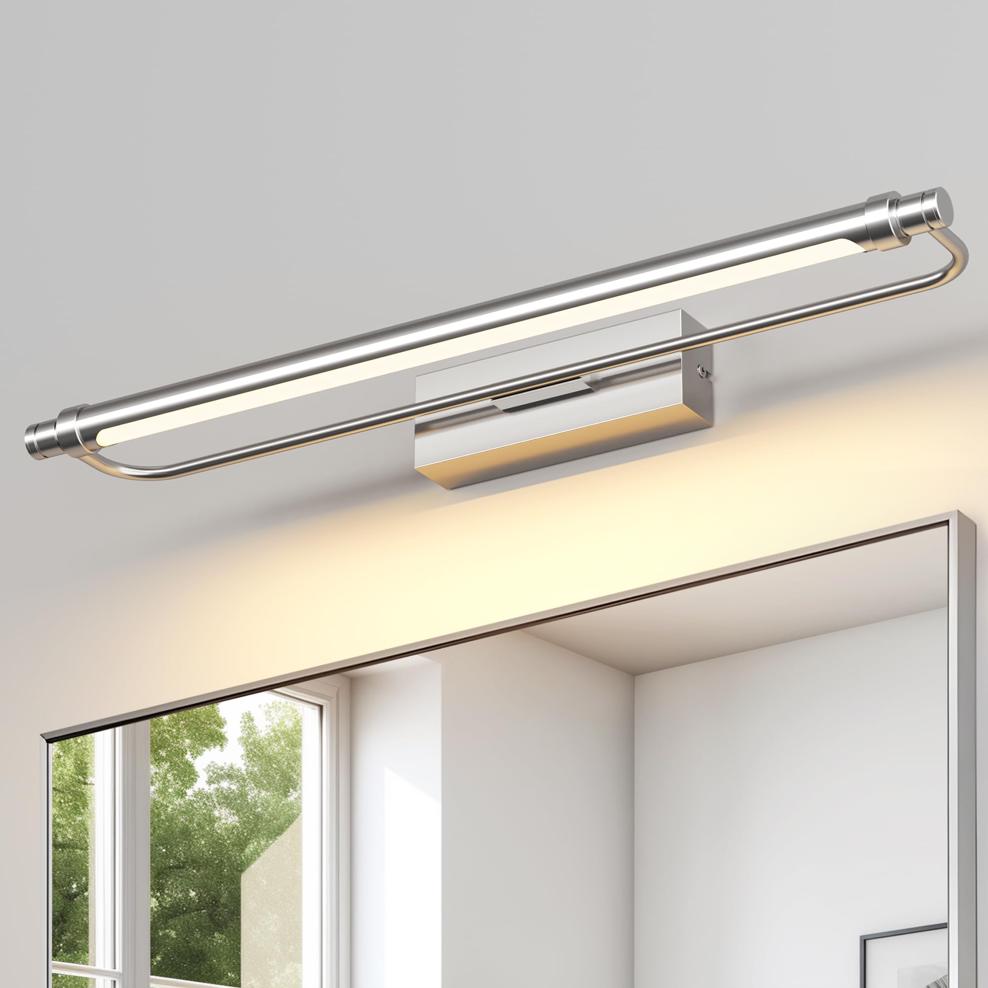 Pasoar 10100 Mirror Lamps (Chrome 4000K, 60 cm), Chrome Neutral White 4000k