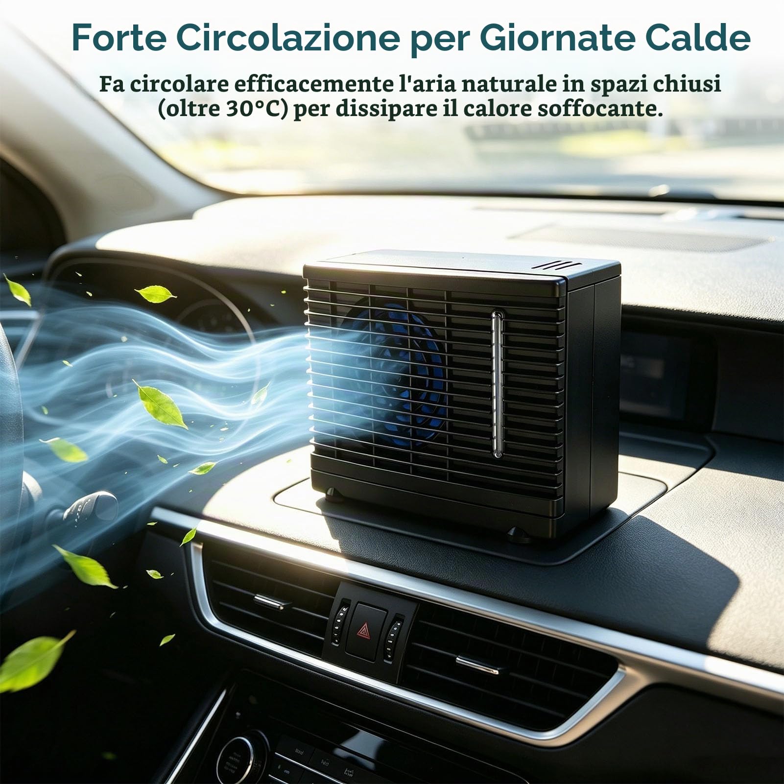 Condizionatore d'aria per auto da 12 V, mini ventola di raffreddamento ad acqua di raffreddamento ad aria portatile unità AC per estate e aree asciutte 20 x 11 x 15 cm