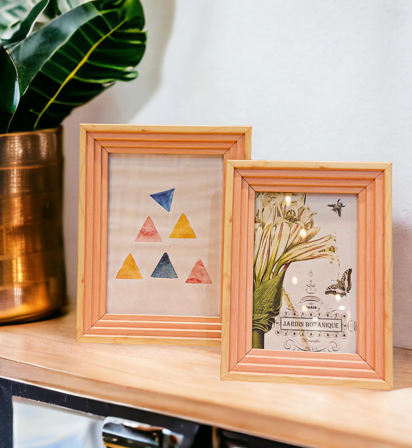 Art Street Premium 3D Table Top Photo Frame, Wooden Picture Frames For Home Décor, Office Desk, Bedroom & Living Room (Pink, Size 5x7 & 6x8 inch)