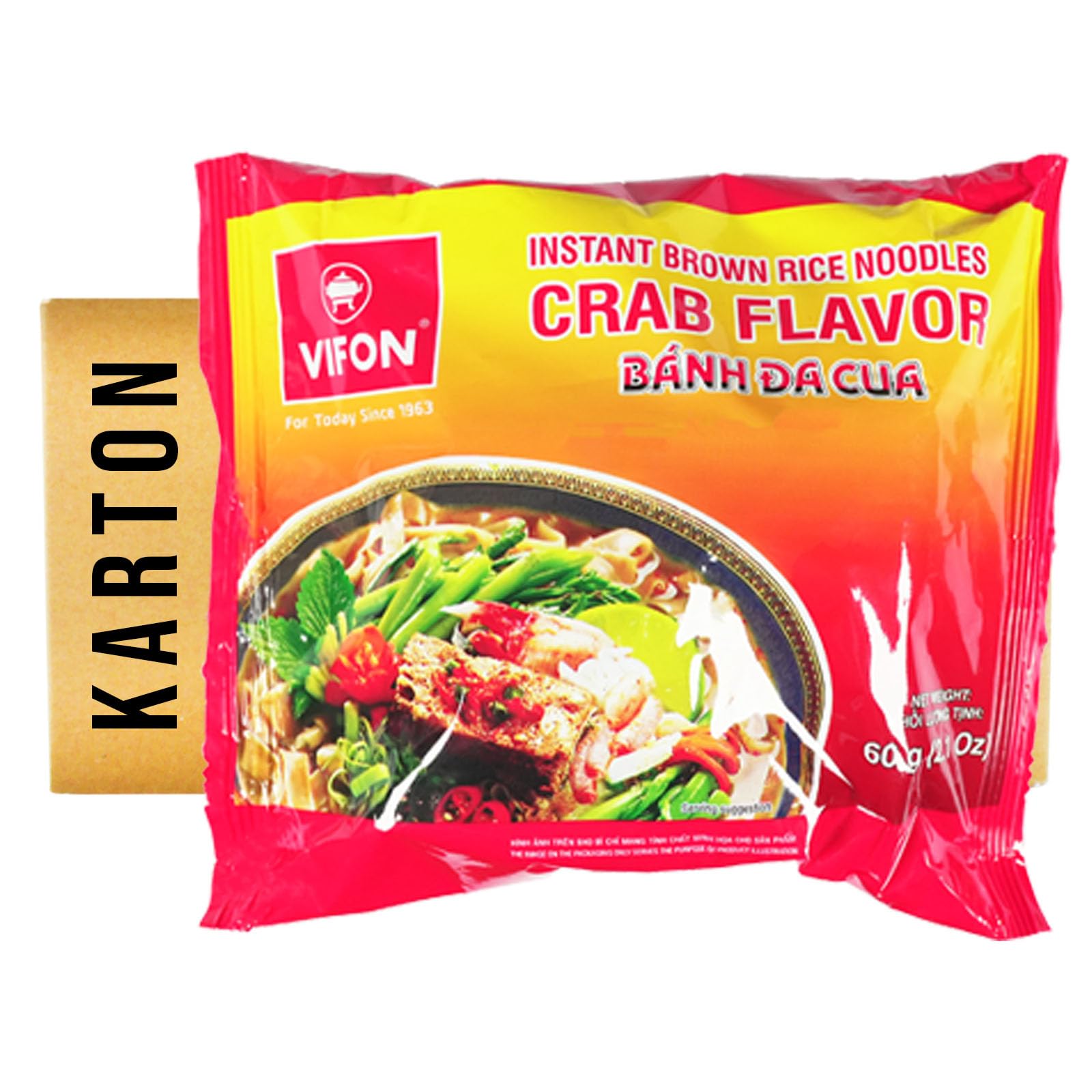 VIFON Instant Rice Pancake Noodles Crab Flavour - 30 x 60g