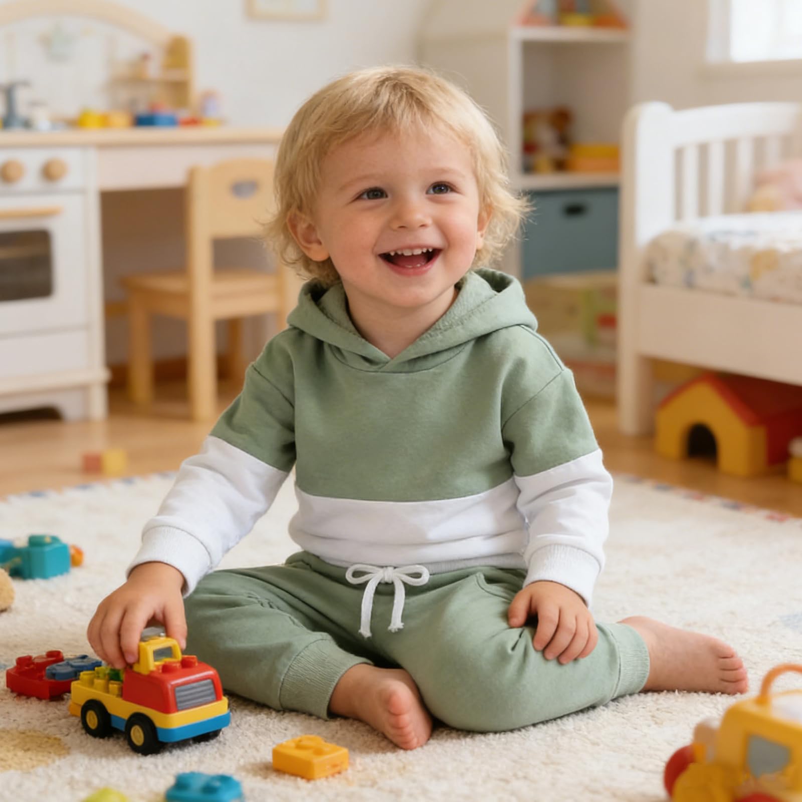 JiAmy Baby Jungen Kleidung Langarm Hoodie + Hose Zweiteiler Neugeborene Herbst Winter Sweatshirt Babykleidung Set für 3 Monate-3 Jahre
