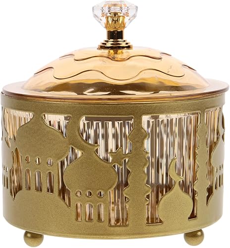 EXCEART Bandeja de aperitivos de Oriente Medio con cubierta para golosinas Eid Nuts Frutos secos Fiesta Plato de té Celebraciones en el hogar