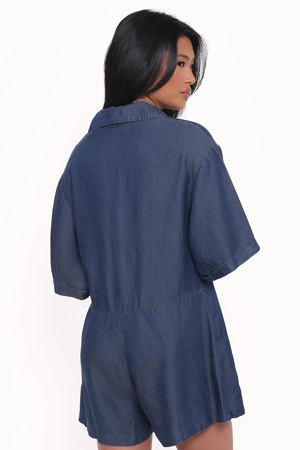 Petal & Pup Kiya Denim Romper - Dark Denim M by Petal & Pup - Used condition - Image 5