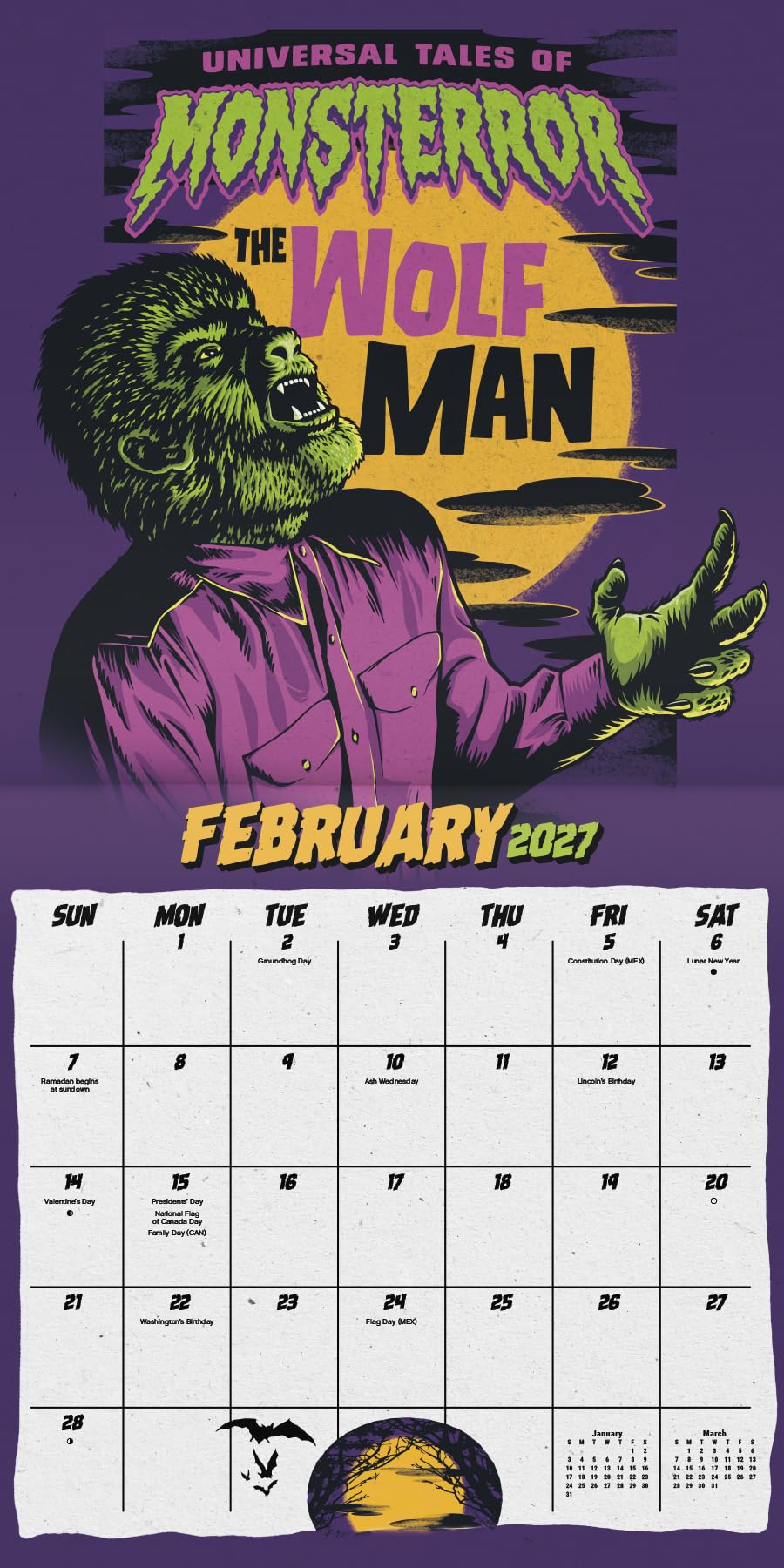 2027 Universal Monsters Wall Calendar
