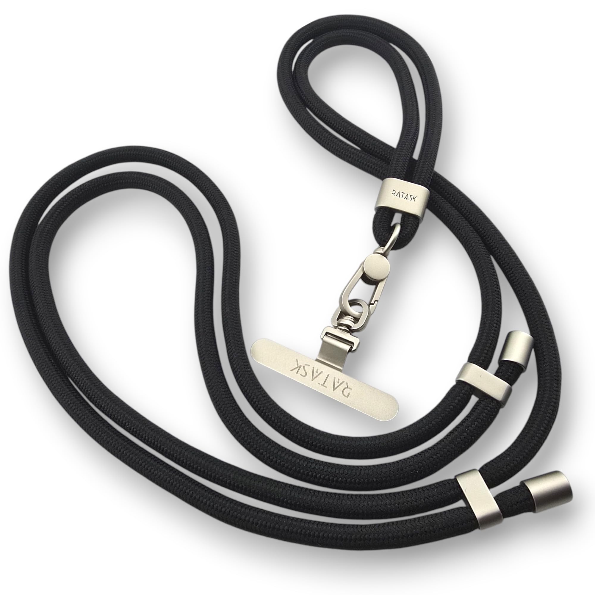 RATASK Adjustable Neck/Shoulder Lanyard Strap for Mobile Phones, Camera, ID card Holder, Badge Holder, (Colour: Black)