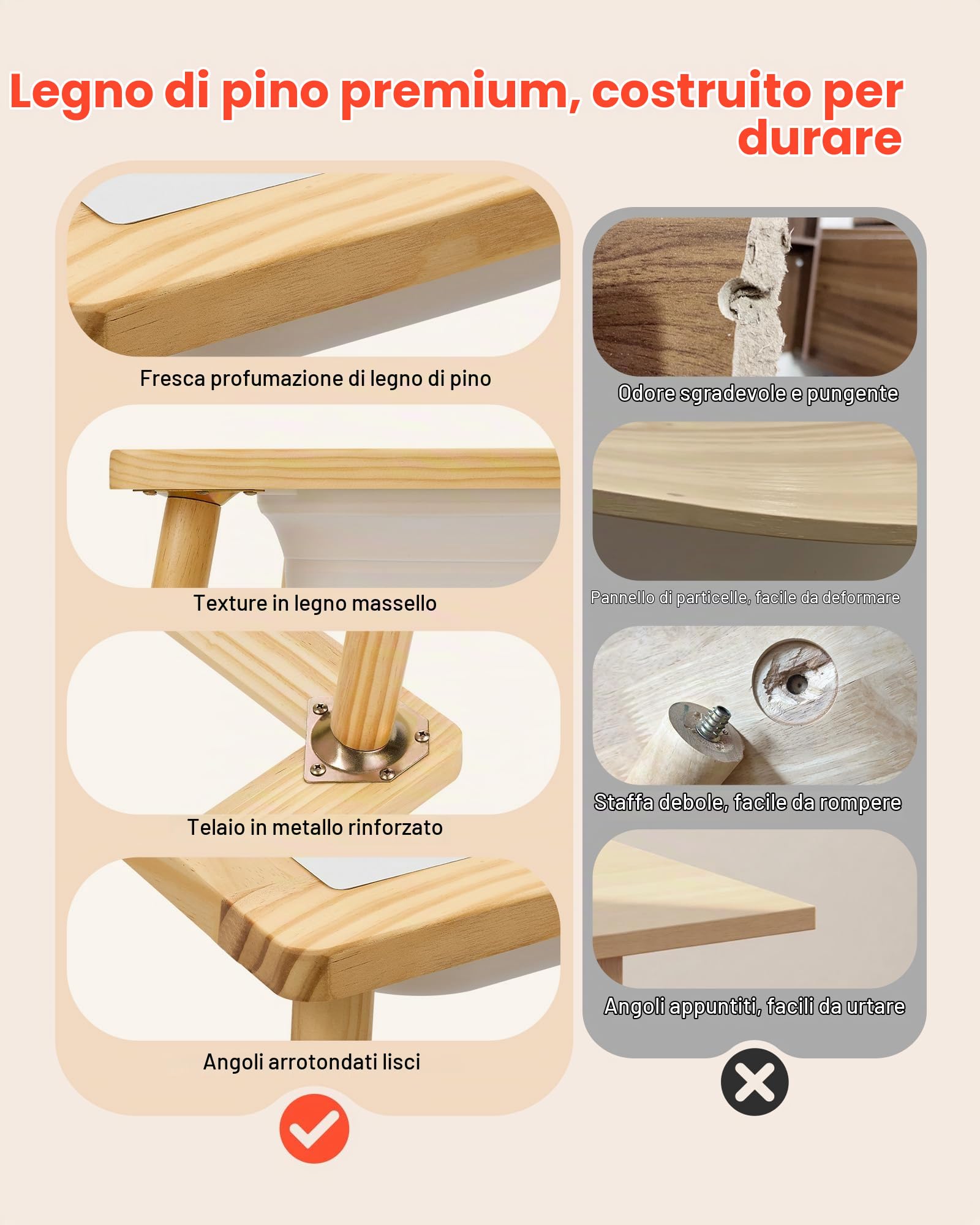VEVOR Tavolo Sensoriale per Bambini, Banco Multifunzioni in Legno con 2 Sgabelli, Piano a Doppio Lato, Contenitori Portaoggetti e Piedini Antiscivolo, per Giochi con Sabbia e Acqua Disegno Studio