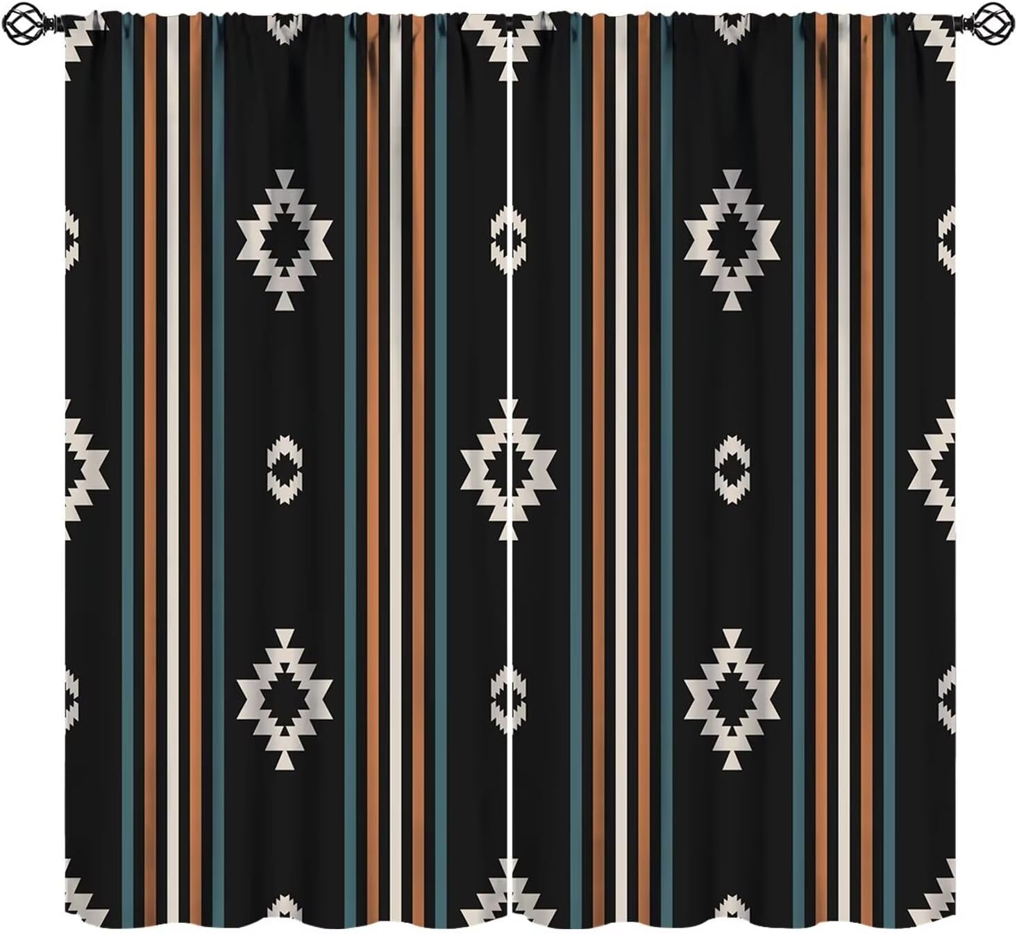 Western Aztec Curtains Native American Retro Tribal Navajo Art Printed Blackout Window Drapes for Bedroom Living Room Kitchen Decor Fabric Set 2 Panel 42x54 Inch 80% Shading Rate