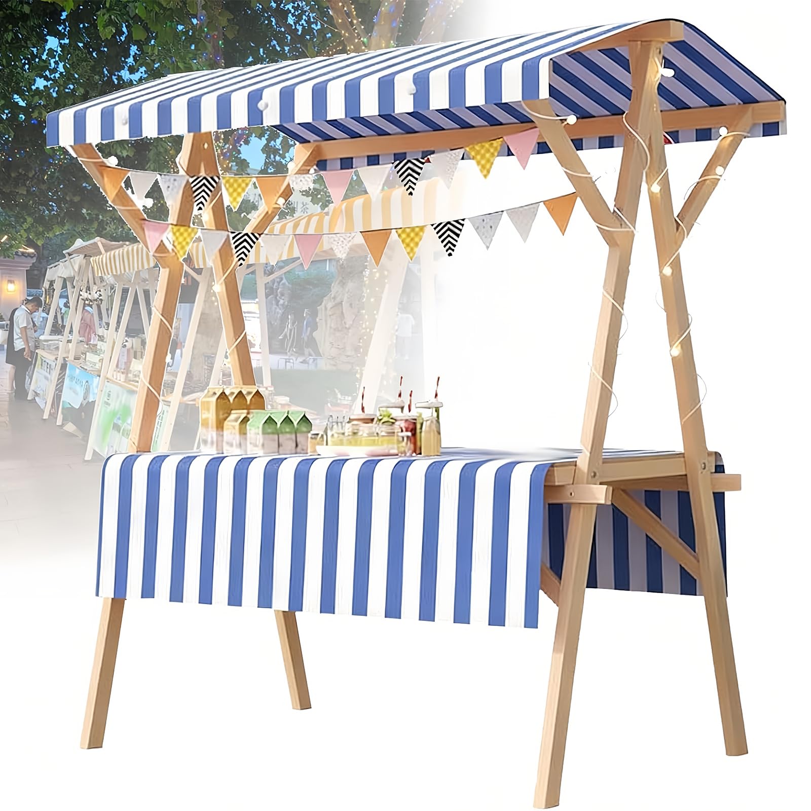Présentoir de marché pliable avec auvent pour stand de vente mobile