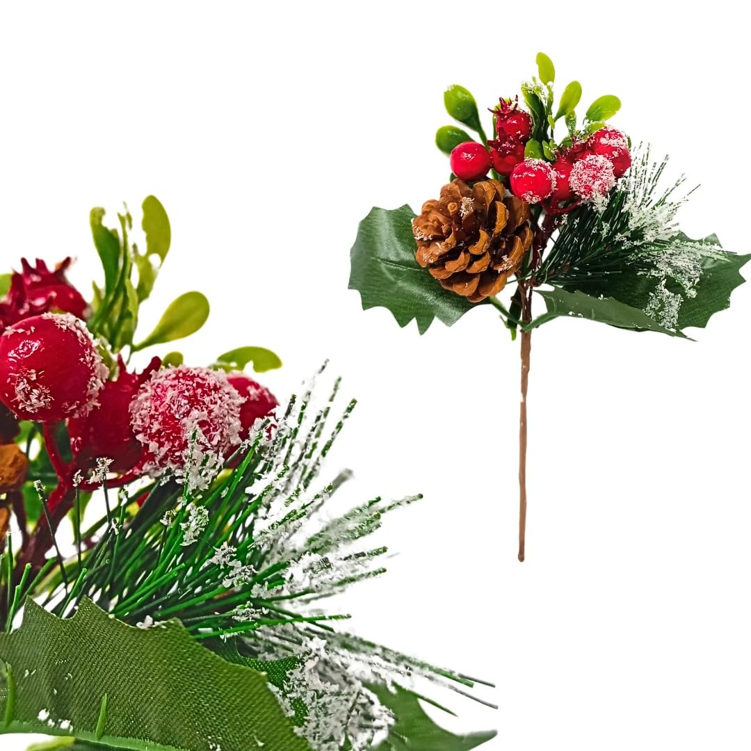 EXCEL IMPEX Xmas Decorations Hanging Decoration Artificial Pine Cone with Berry and Leaves for Xmas Decorations Ornaments 1
