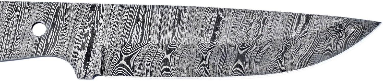 Damascus Full Tang Knife Blanks | Hand Forged Steel Blank Blade | 10 Inch Handmade Camping Knife Making Supplies | HUNT 06 (10 inches)