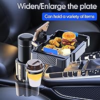 Vista 8 de Car Cup Holder Tray, 4 in 1 Drink Holder Expander with Expandable Food Tray Table, for Road Trip Essentials & Daily Commute (Tray(9.84" * 9.64"))