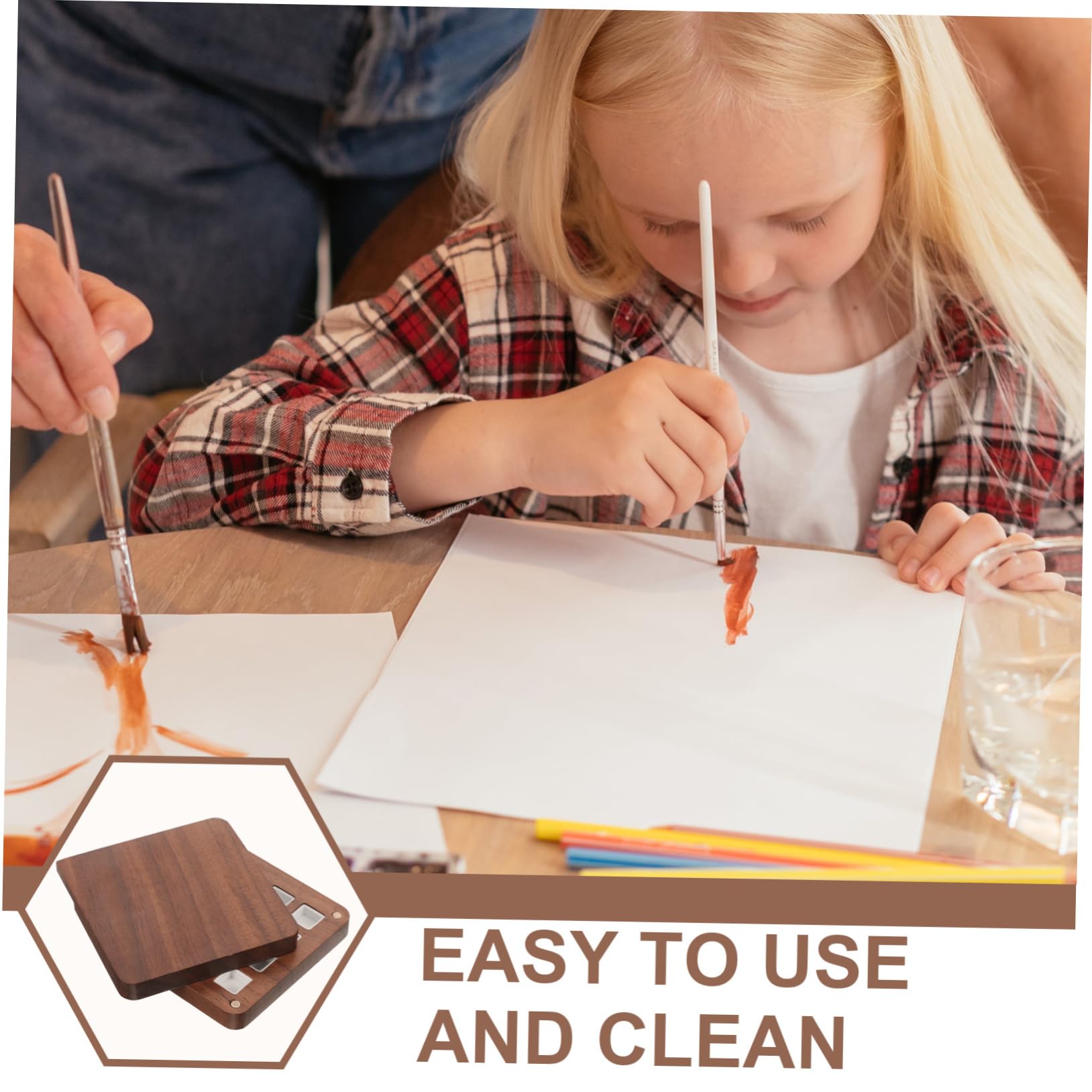 HOMSFOU 3 Stück Holz Pigmentmischbox Wasserfarben Palette mit Fächern für Künstler für Aquarell Öl und Gouachefarben Leicht zu Reinigen und Langlebig