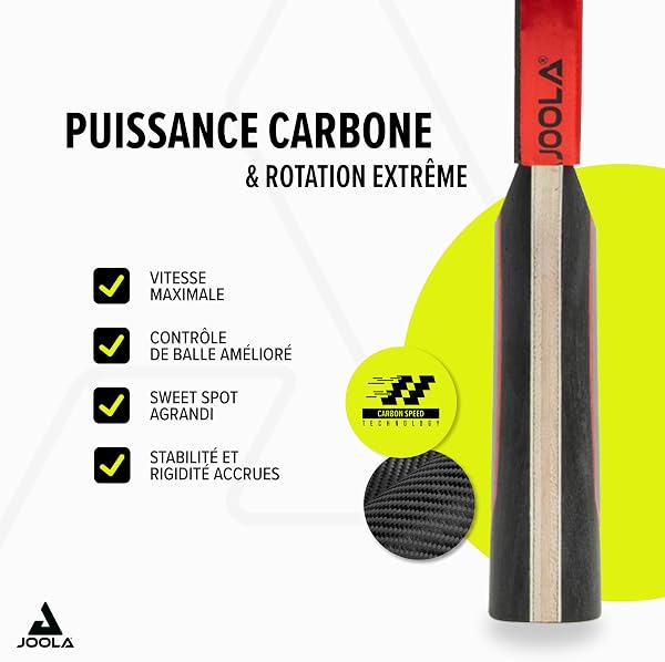 JOOLA Raquette de Tennis de Table Red Carbon Pro/Carbon Control/Carbon X – Raquette de Ping-Pong en Carbone avec Boîte Magnétique - 2