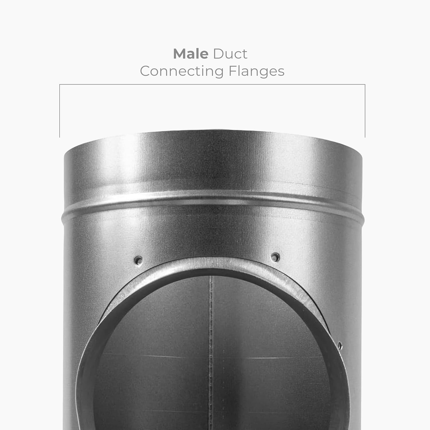 90° Degree Ø8 x 8 x 6 Inch T Shape Duct Splitter - Metal 3 Way Fitting Adapter - Galvanized Steel - Round Duct Hose Dryer Connector - for Home or Industrial HVAC Ventilation - Branch 6 Inch