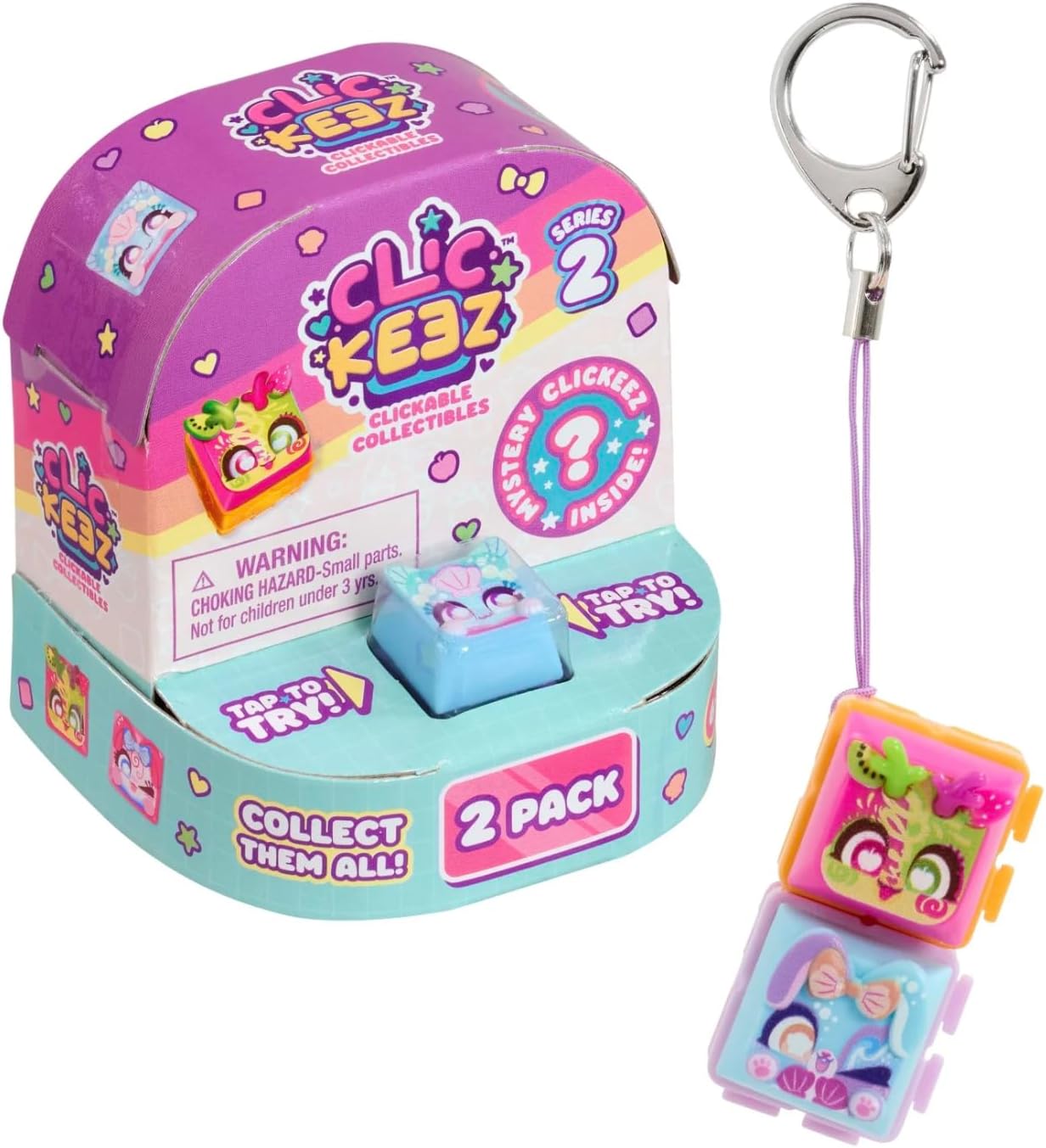 Clickeez Clickable Collectibles Mystery Fidget Toy, Series 2, 2 Pack, Ages 6+