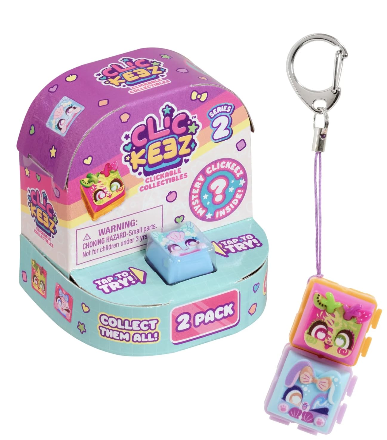 Clickeez Clickable Collectibles Mystery Fidget Toy, Series 2, 2 Pack, Ages 6+