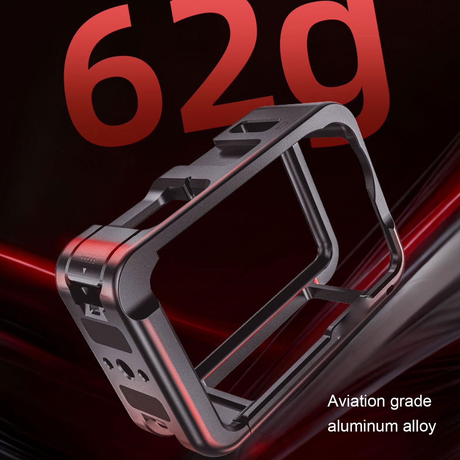 Klatka na Aparat do Aparatu Action 6, Rama Ochronna ze Stopu Aluminium z Mocowaniem Zimnej Stopki i Gwintem 1/4 Cala, Bezpieczna Konstrukcja Montażowa dla Wszechstronnych