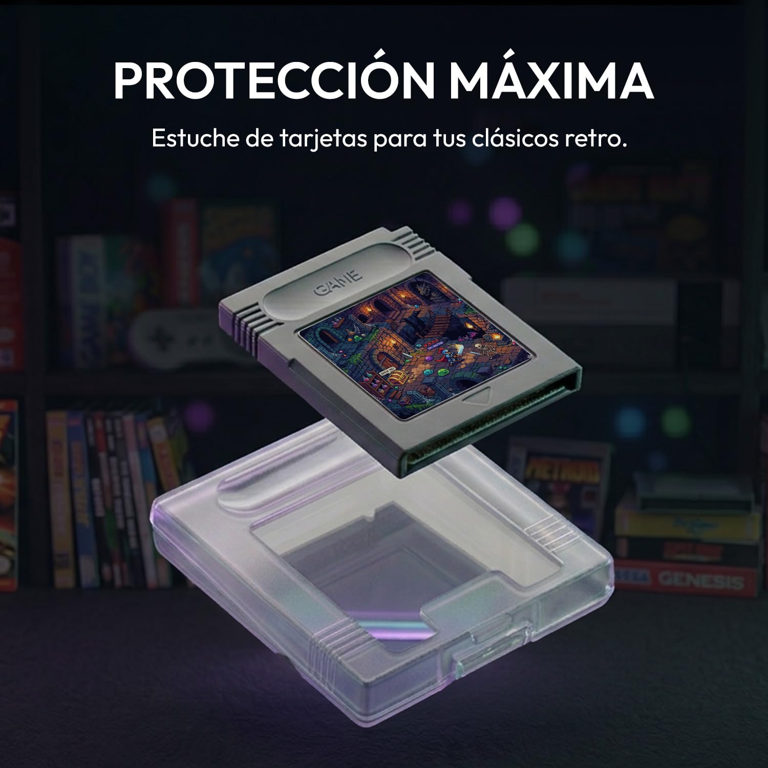 Mcbazel 10Piezas Fundas Protectoras Transparentes para Cartuchos de Juegos de GameBoy/GameBoy Color/GameBoy Pocket, Fundas Rígidas Transparentes para Games Cartridge