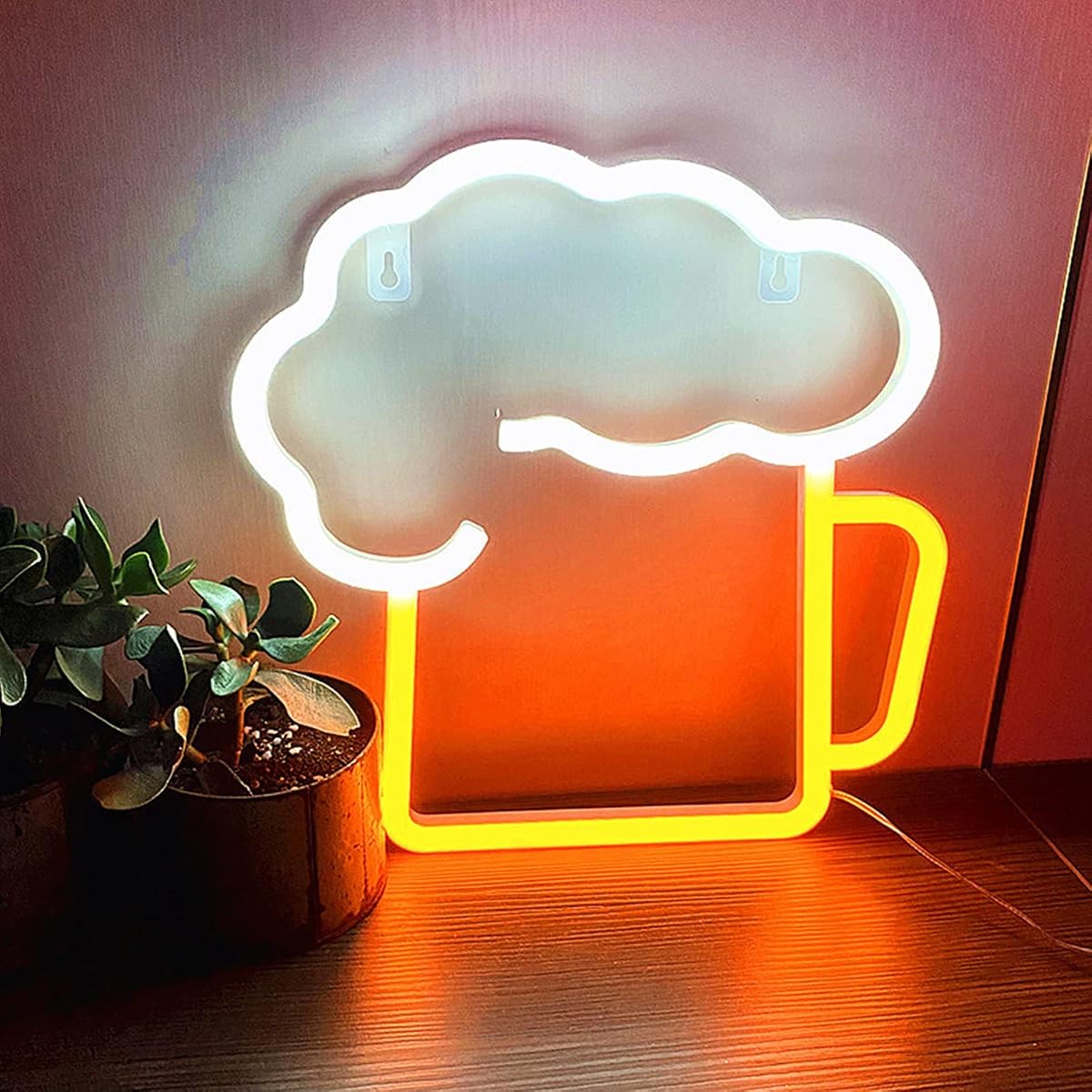 Beer Neon Signs Led Neon Light Signs For Wall Decor Yellow White Beer Bar Club