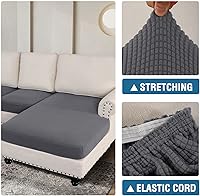 Vista 122 de H.VERSAILTEX 2025 New Sectional Couch Covers 8 Pieces Stretch Sofa Covers for Sectional Sofa Set Separate L Shaped Couch Cover for Both Left/Right