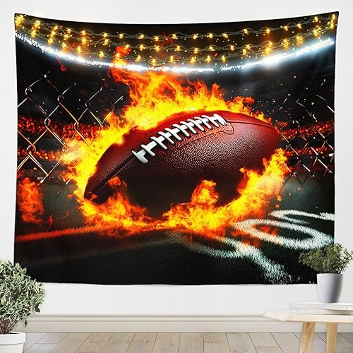 Miniatura 13 de Tapiz con estampado de fútbol americano, bandera americana, decoración del hogar, dormitorio, sala de estar, puerta, juego deportivo 3D, tapiz para