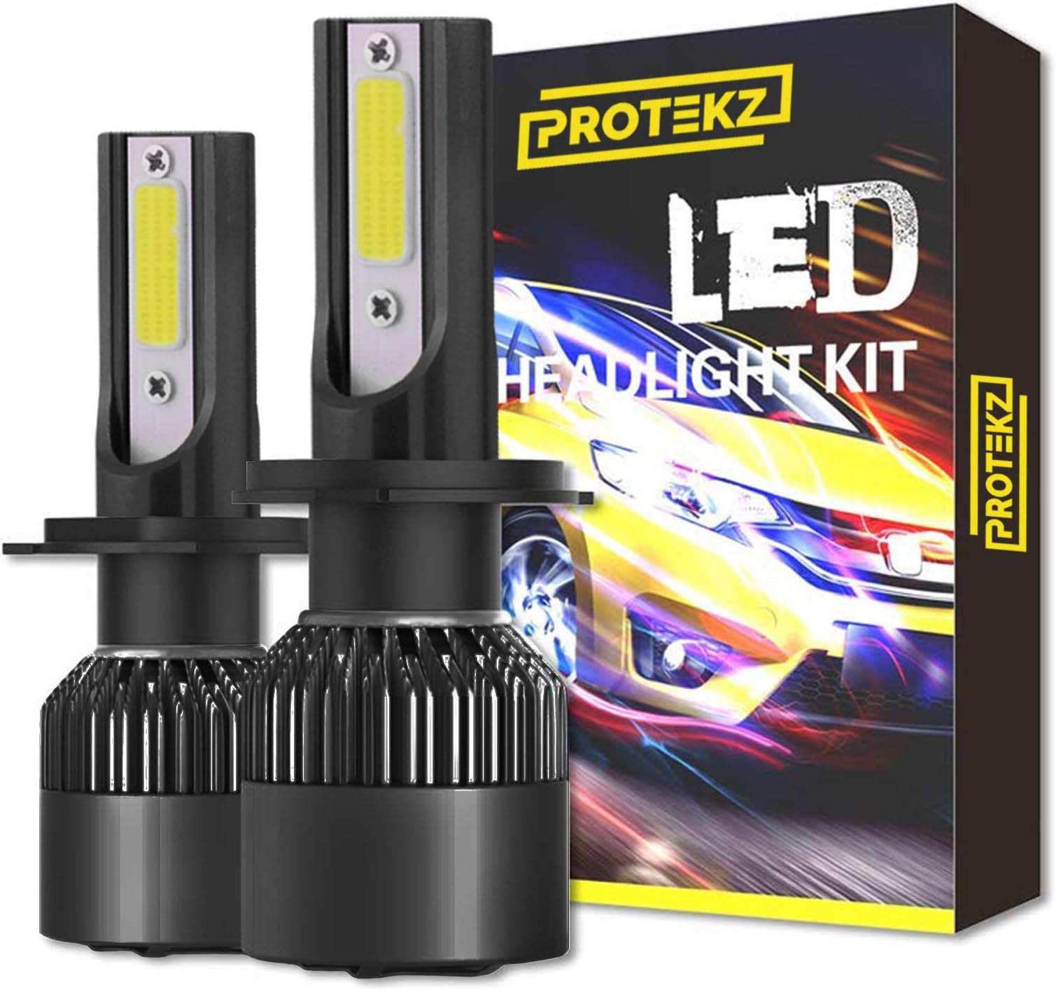LED Headlight Kit 6000K White 120W 30000LM All in One H1 H4 H7 H11 H13 9005 9006 9007 9004 9012 5202 H8 H9 H3 880 881 893 (9007 HB5 Hi/Lo, White)