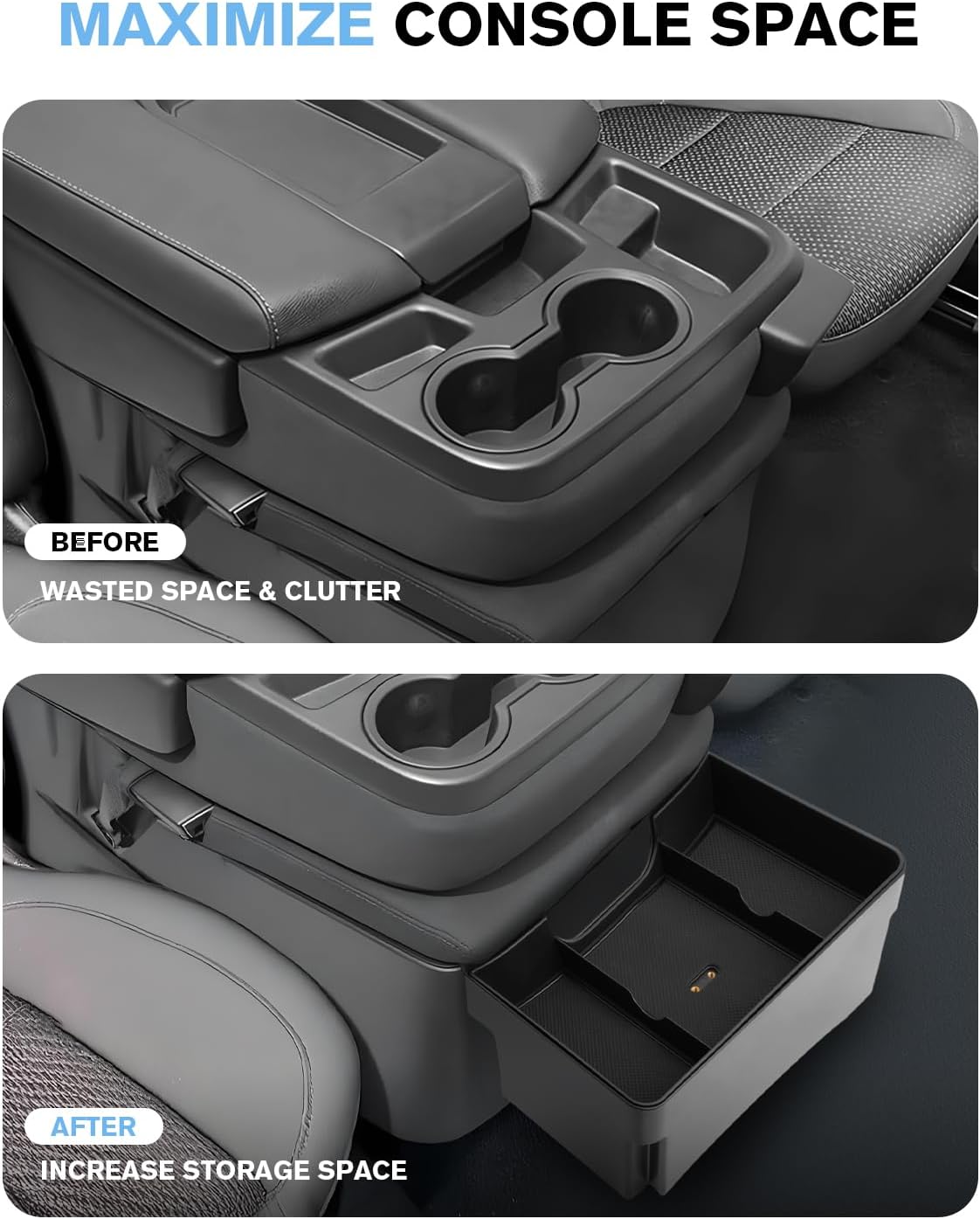 for Double Layer Center Console Hanging Organizer Box Compatible with 2019-2026 Silverado/Sierra 1500& 2020-2026 Silverado/Sierra 2500HD/3500HD Accessories(Split-Bench Folding Seat Only)