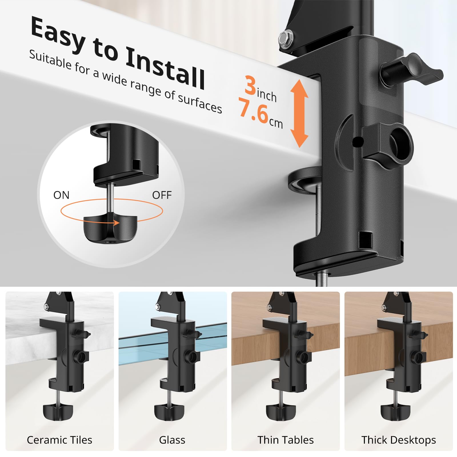 UBeesize Overhead Stativ Handy, Tischstativ Kamera mit Flexiblem Gelenkarm und Tischklemme Handy Gelenkarmhalterung Handys und Kameras Schraube Langarm Handyhalter für Videoaufzeichnung, Live-Stream