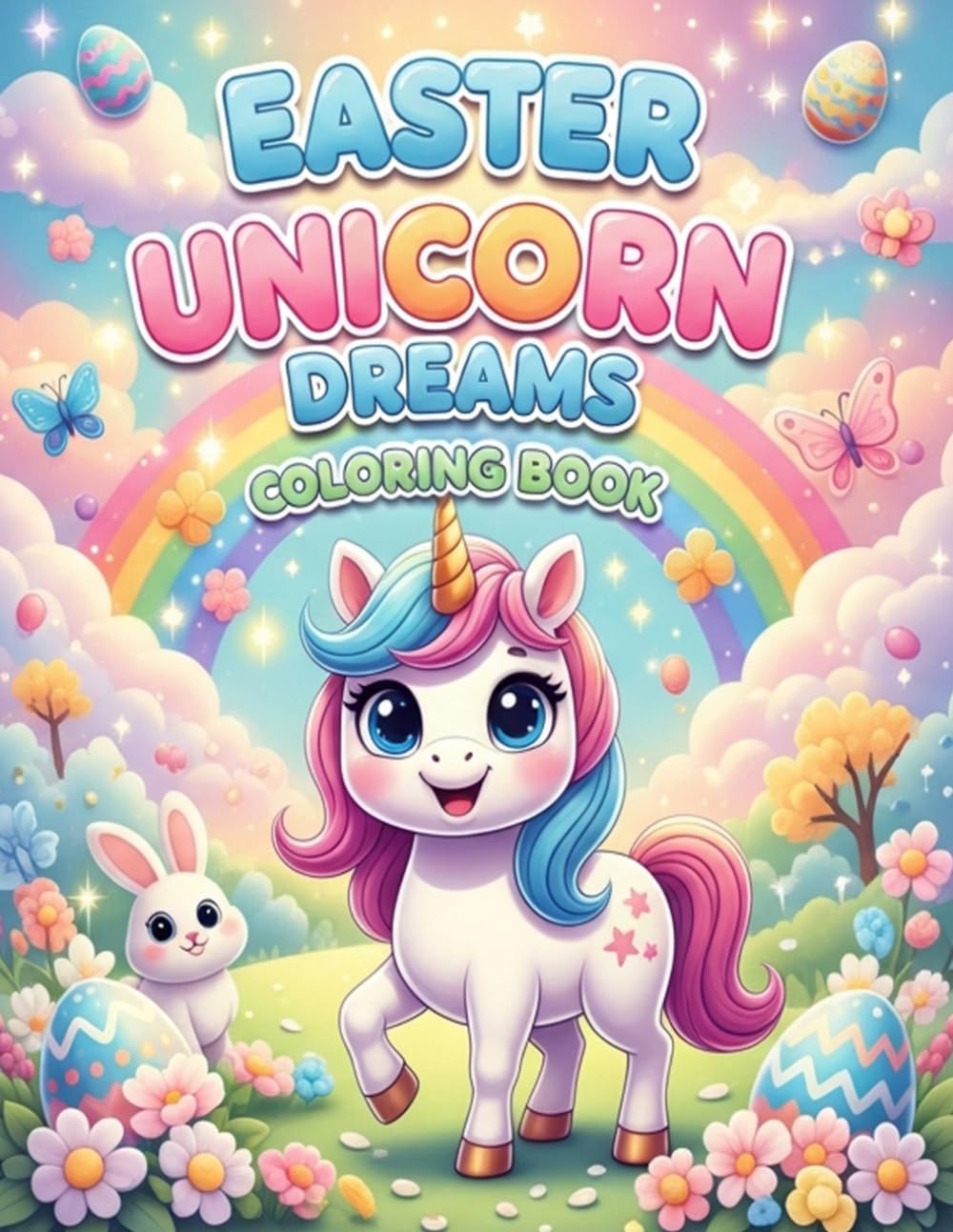 Easter Unicorn Dreams Coloring Book: A Cute and Magical Coloring Adventure with Bunnies, Easter Eggs, Rainbows & Fun Spring Scenes for Kids Ages 4–8