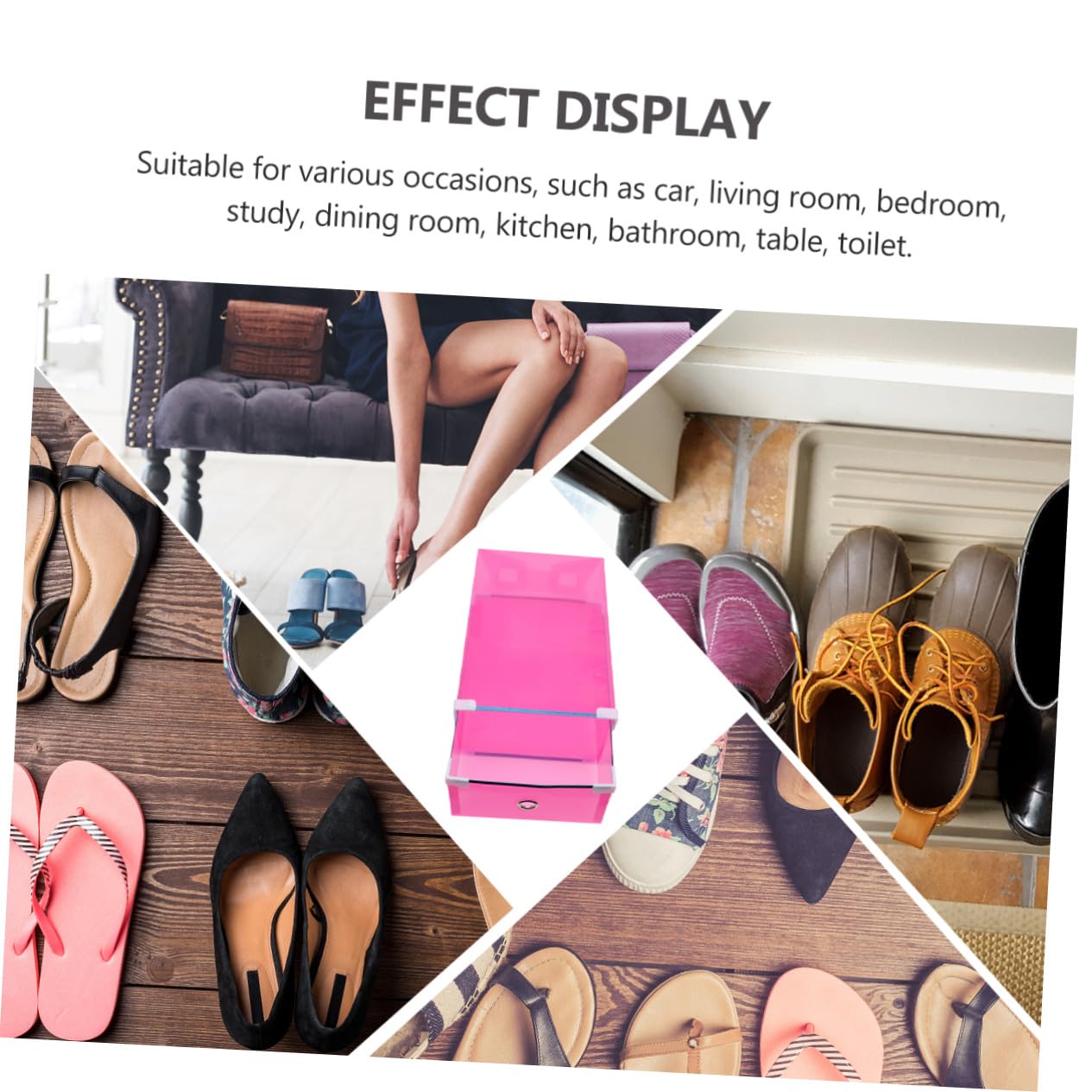 5 Piezas Cajas de Plástico Transparente para Zapatos Apilables Caja de Almacenamiento de Zapatos para Guardar Dormitorio Color