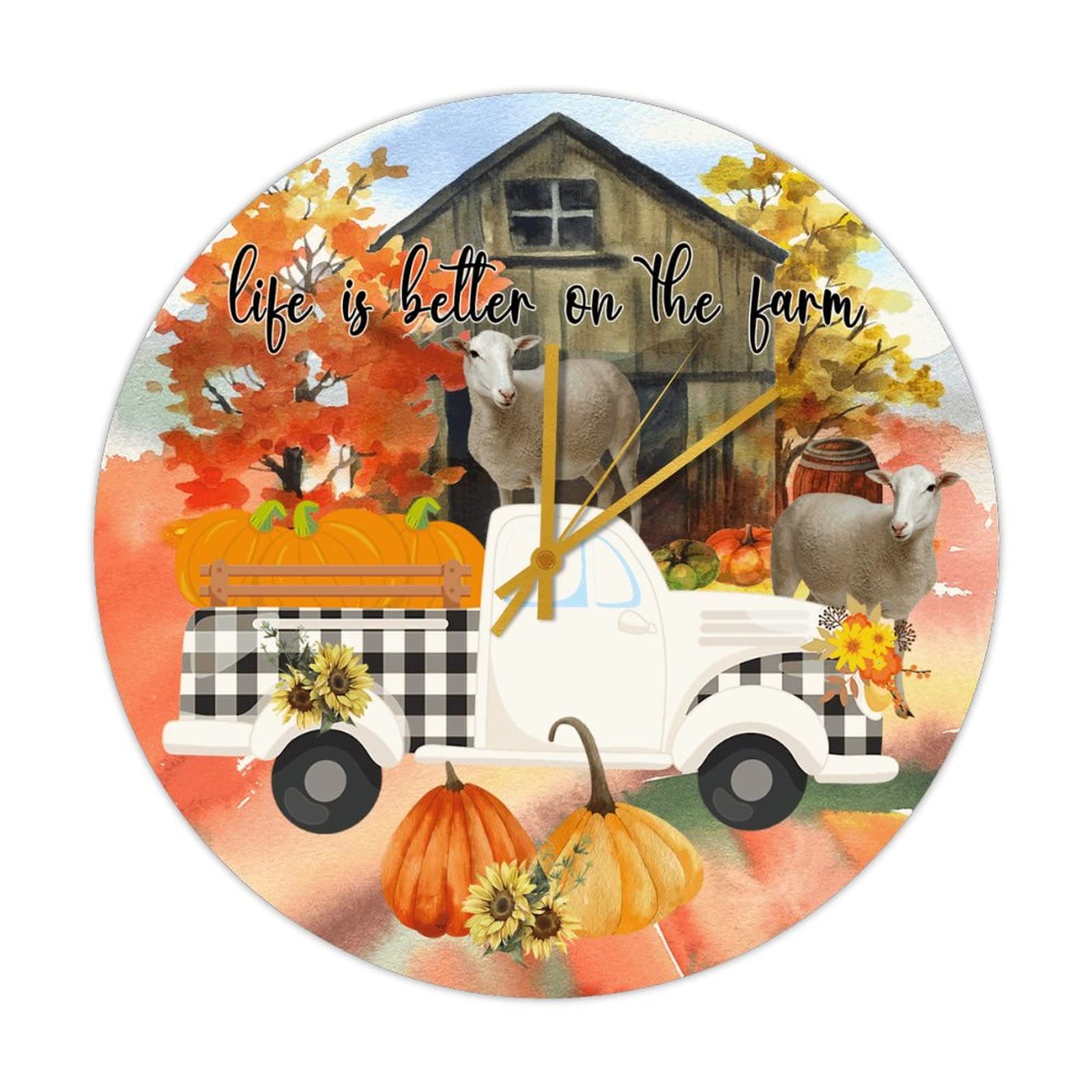 Horloge murale ronde en bois vintage pour décorer votre cuisine rustique