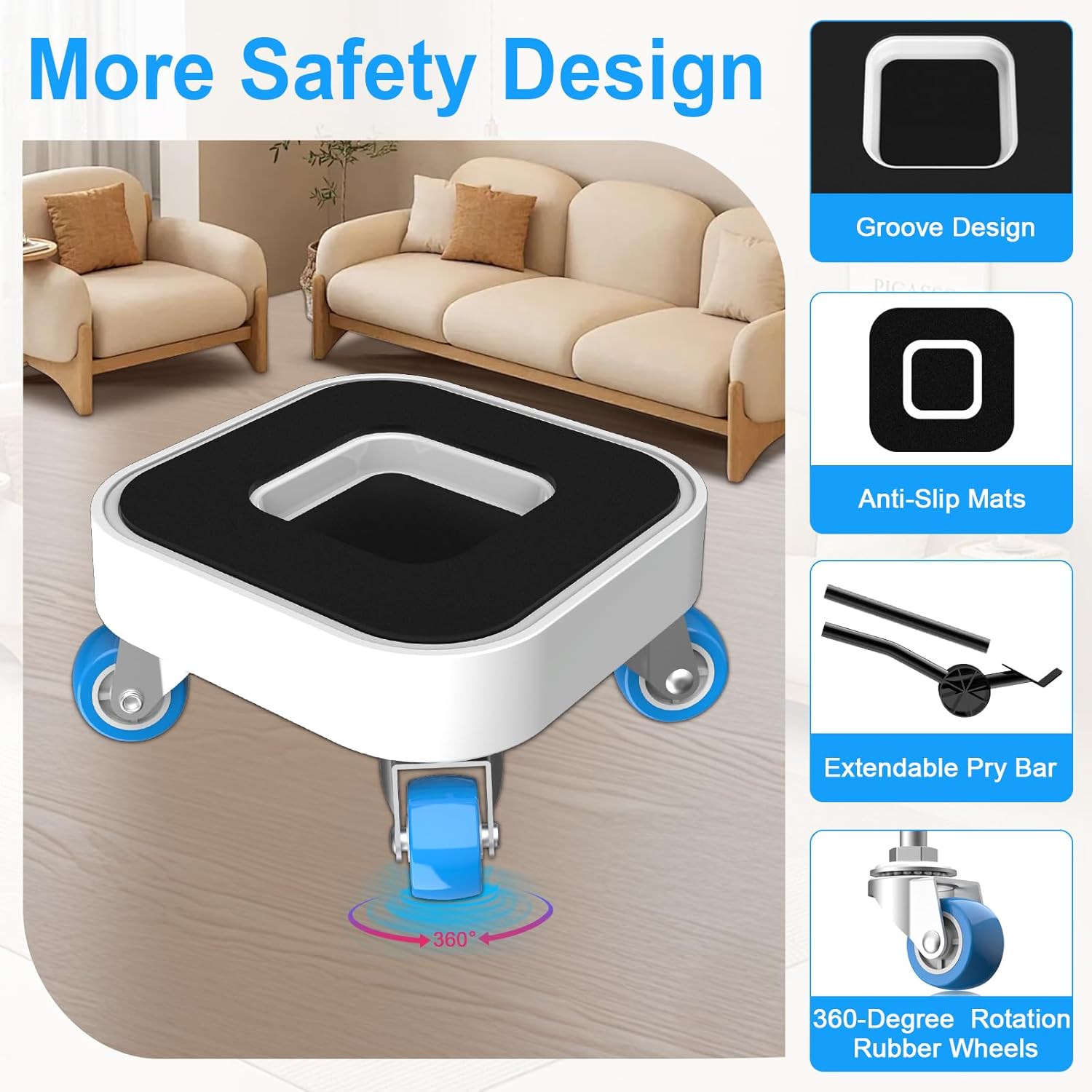 New Upgrade Furniture Sliders, Furniture Movers with Wheels and Furniture Sliders for Carpets